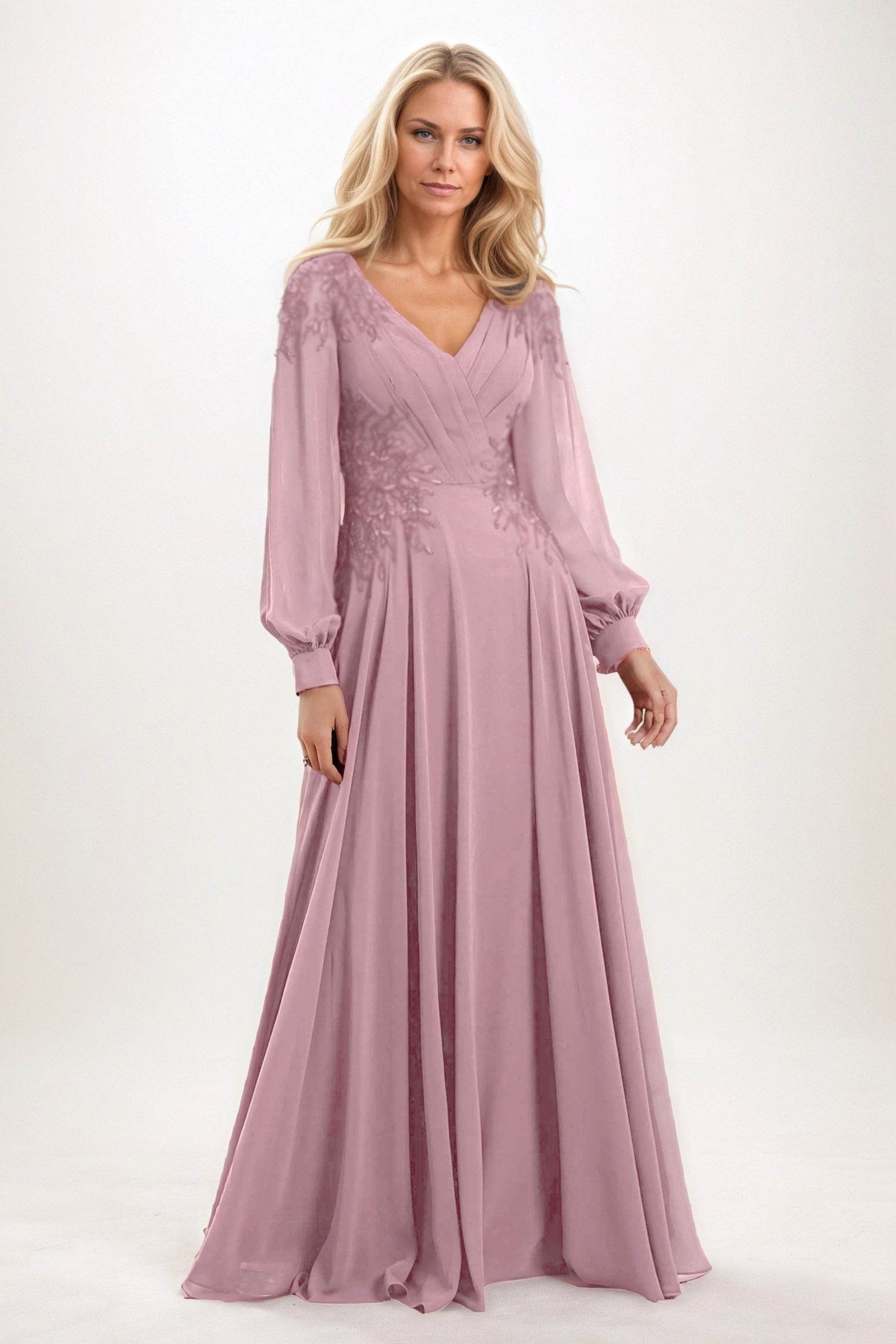 A-Line Maxi Chiffon Mother of the Bride Dresses CM0405