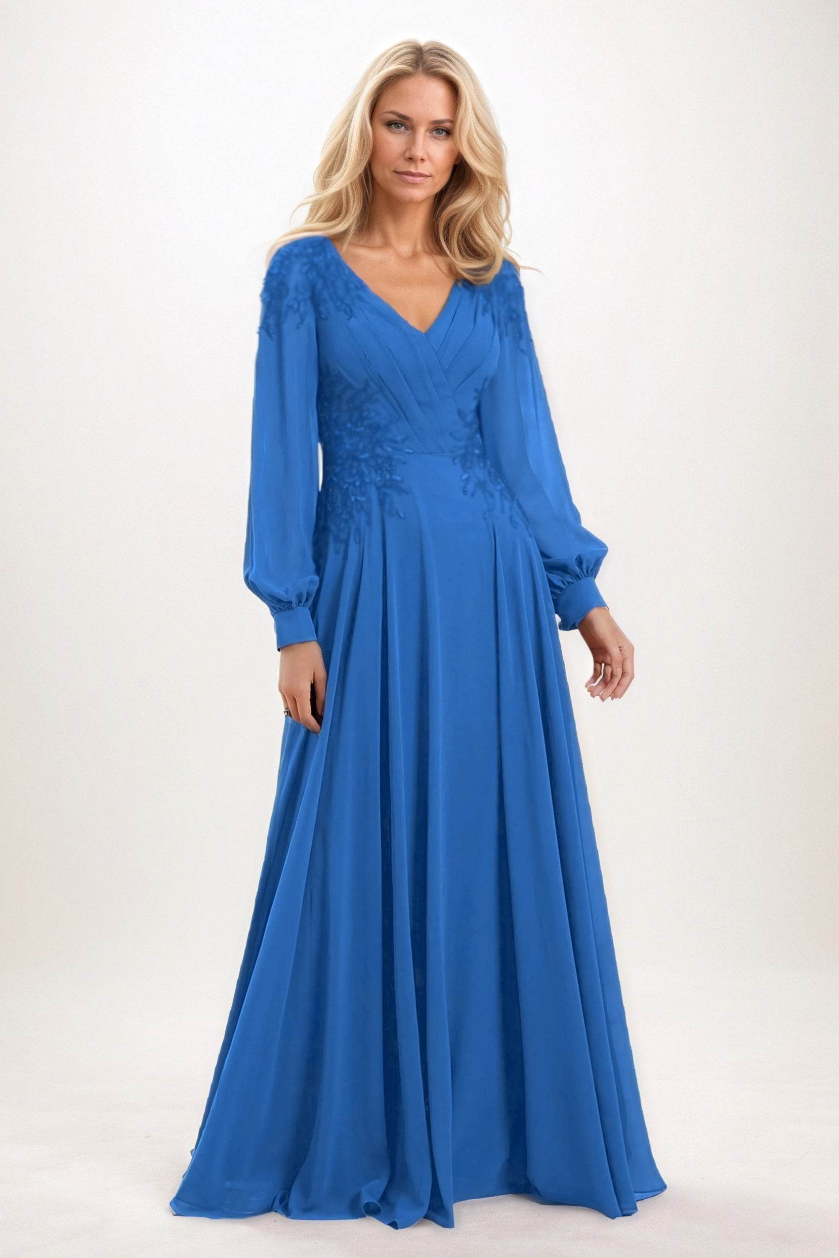 A-Line Maxi Chiffon Mother of the Bride Dresses CM0405