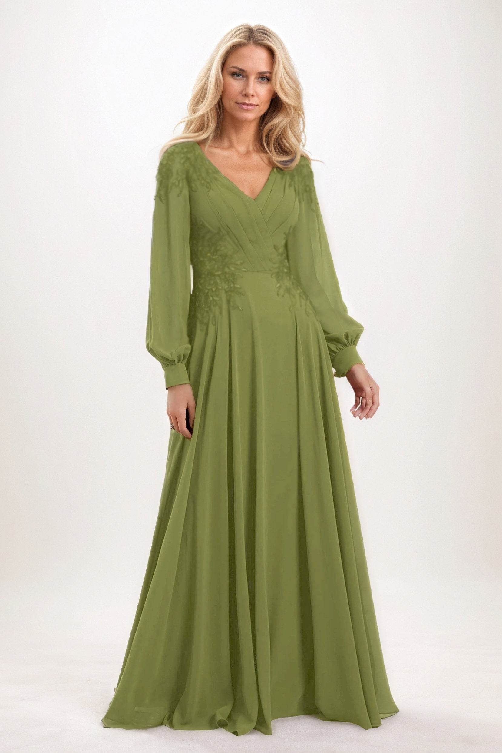A-Line Maxi Chiffon Mother of the Bride Dresses CM0405