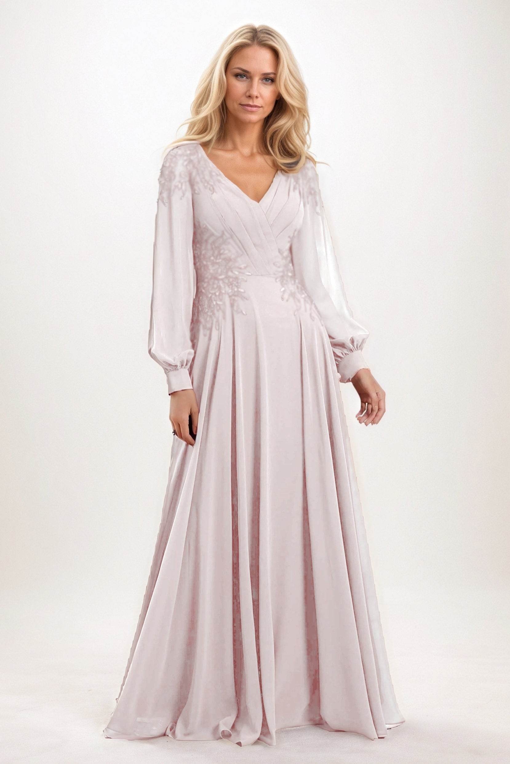 A-Line Maxi Chiffon Mother of the Bride Dresses CM0405