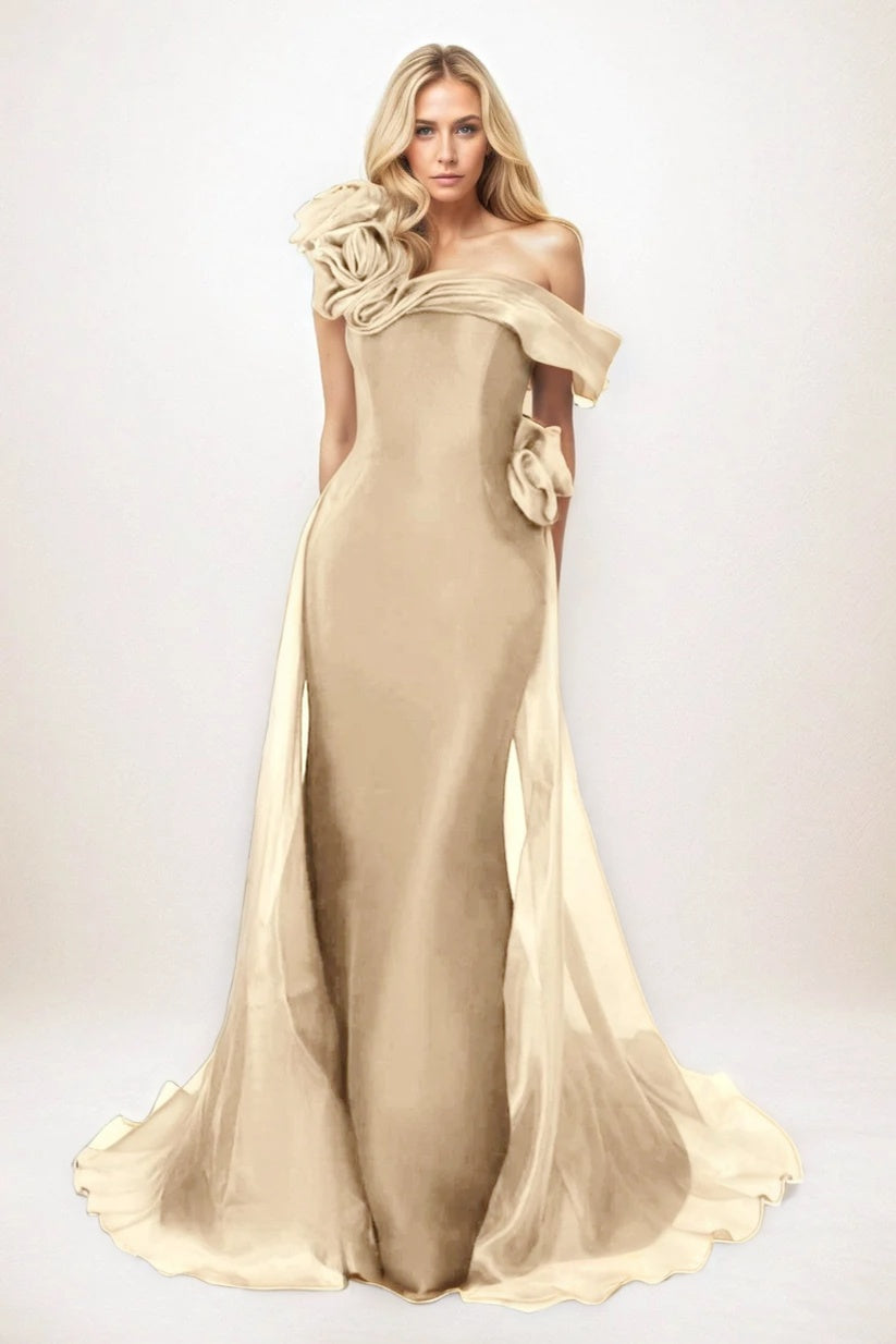 Trumpet-Mermaid Maxi Organza Mother of the Bride Dresses CM0406