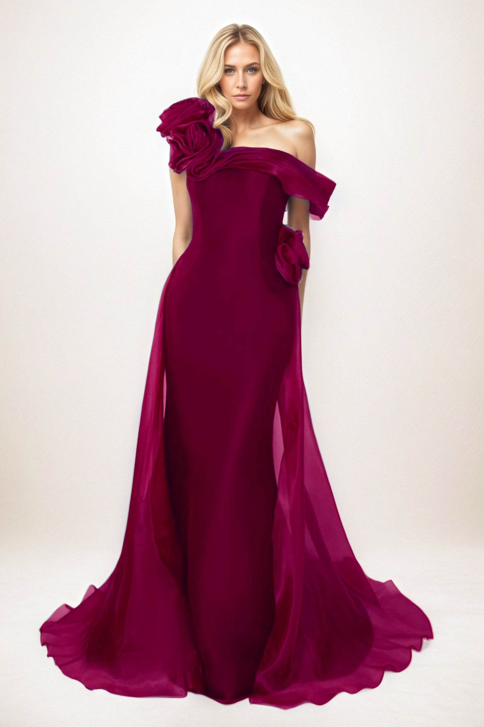 Trumpet-Mermaid Maxi Organza Mother of the Bride Dresses CM0406