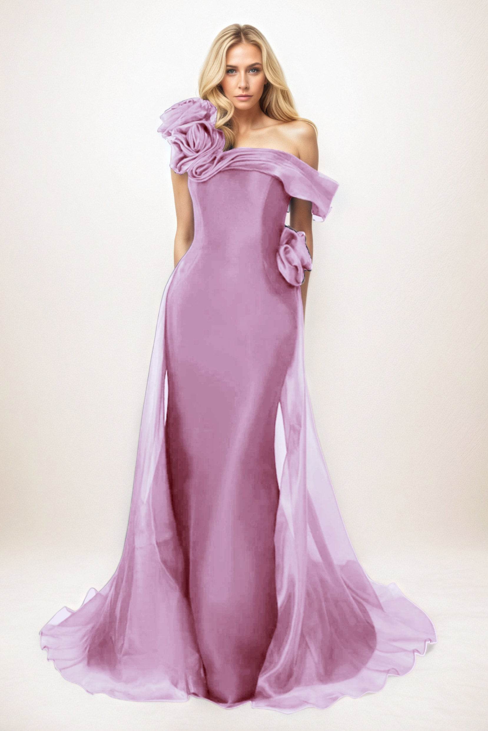 Trumpet-Mermaid Maxi Organza Mother of the Bride Dresses CM0406