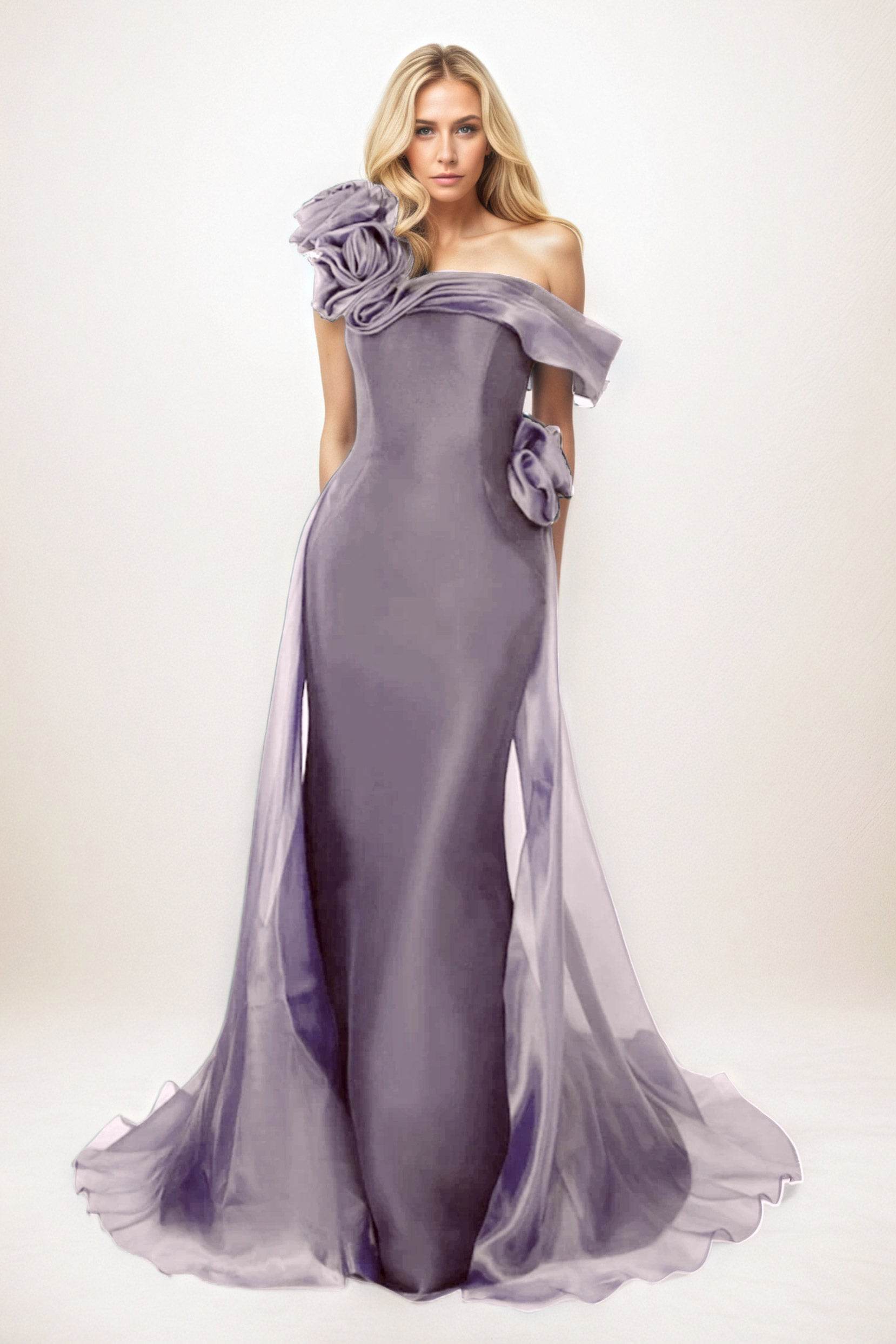 Trumpet-Mermaid Maxi Organza Mother of the Bride Dresses CM0406