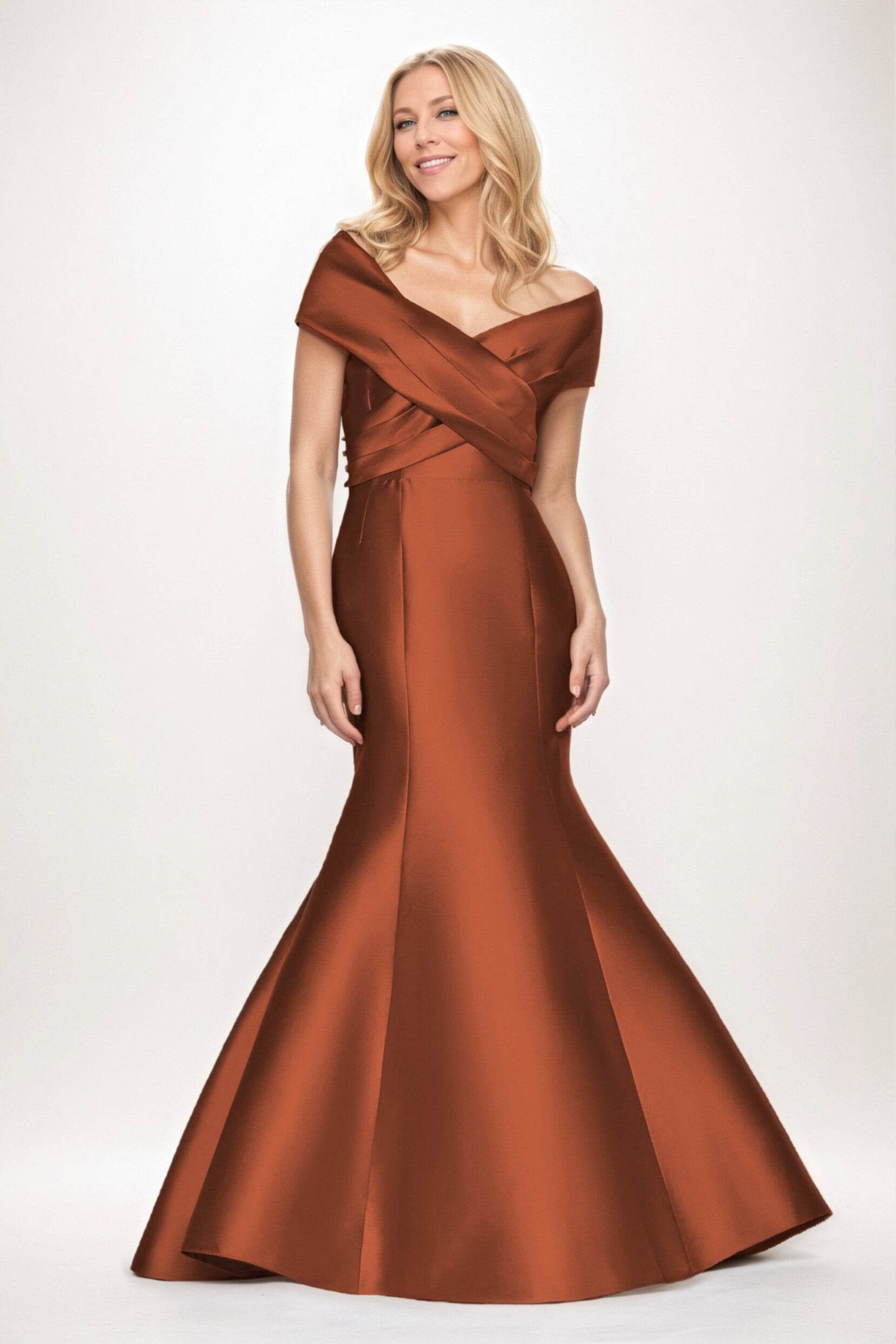 Trumpet-Mermaid Maxi Satin Mother of the Bride Dresses CM0407