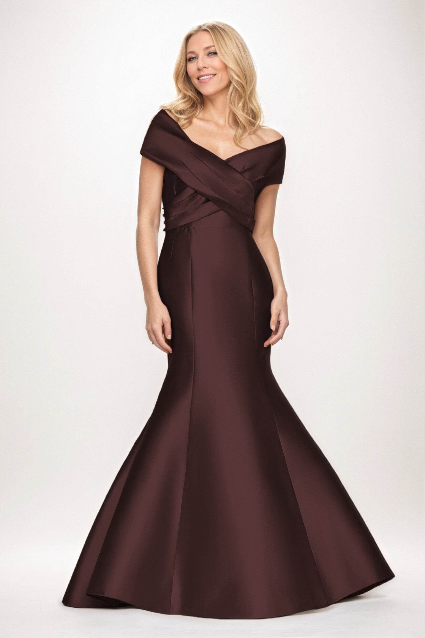 Trumpet-Mermaid Maxi Satin Mother of the Bride Dresses CM0407