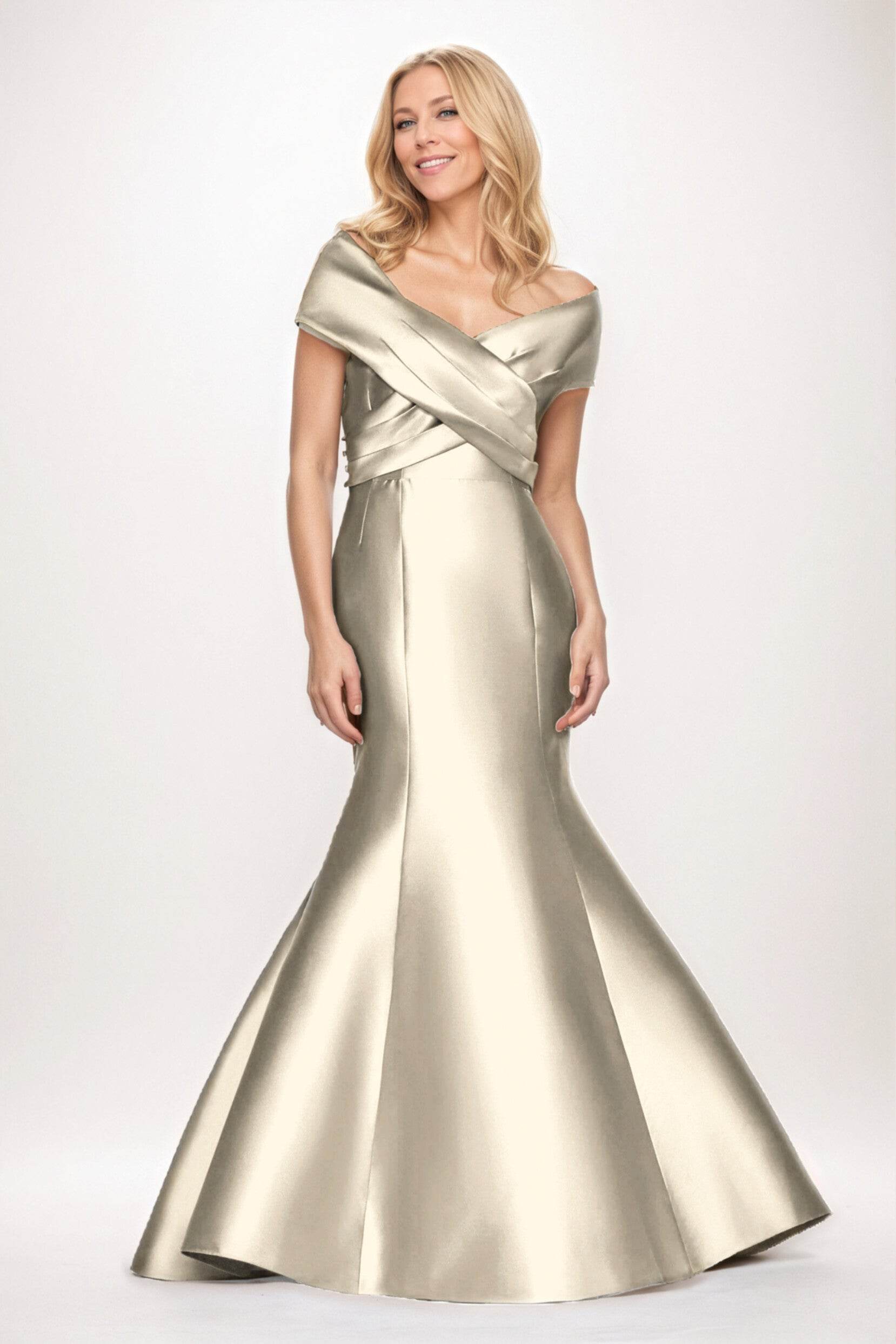 Trumpet-Mermaid Maxi Satin Mother of the Bride Dresses CM0407