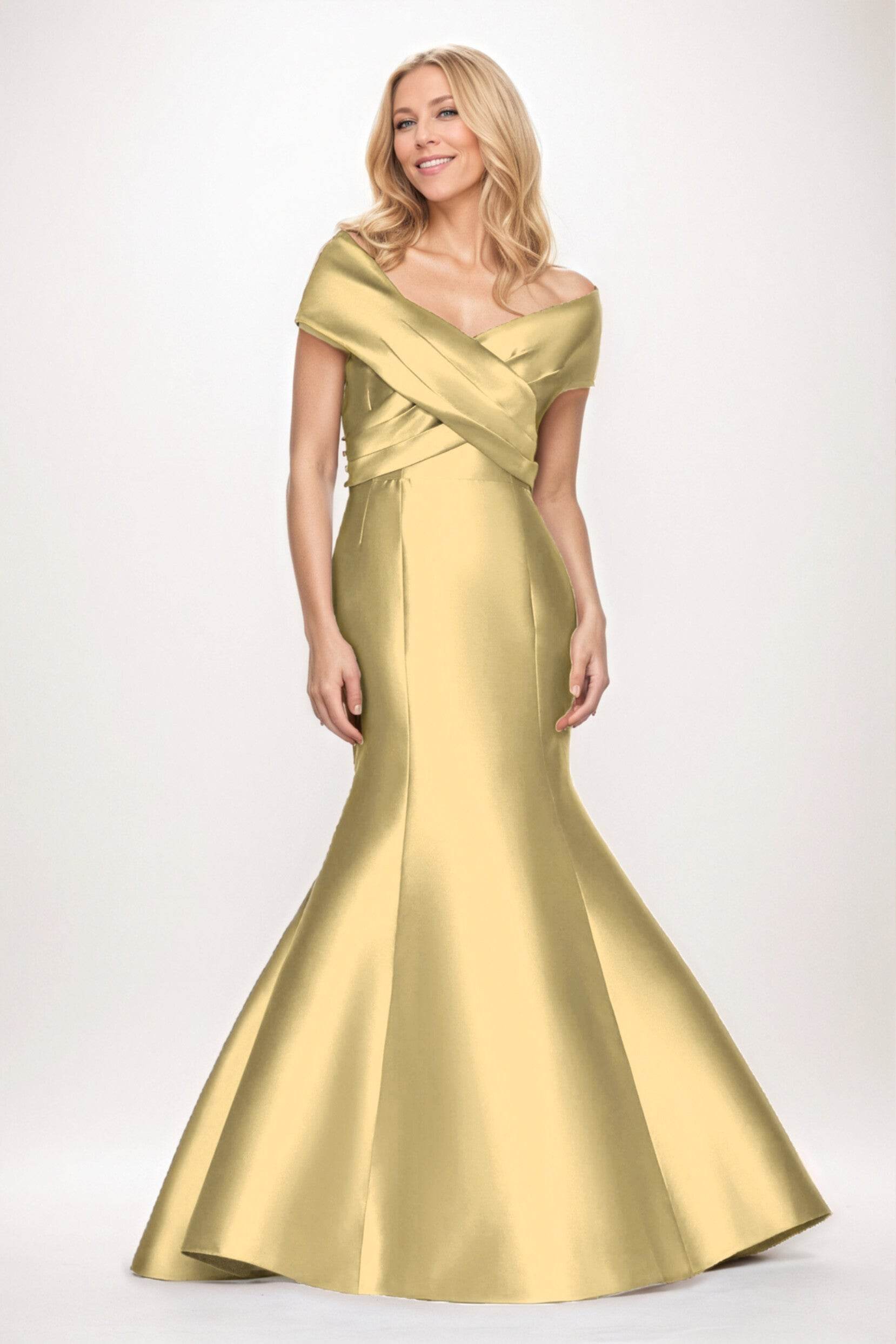 Trumpet-Mermaid Maxi Satin Mother of the Bride Dresses CM0407