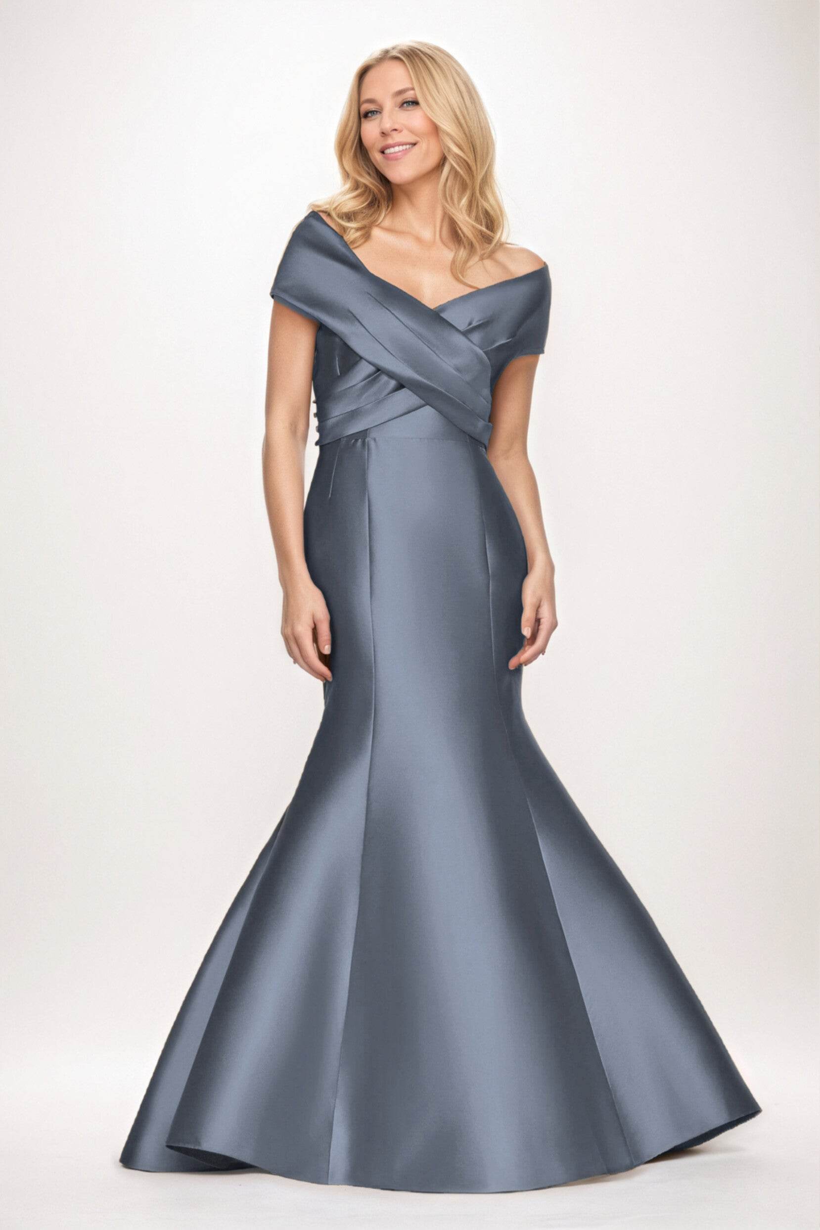 Trumpet-Mermaid Maxi Satin Mother of the Bride Dresses CM0407