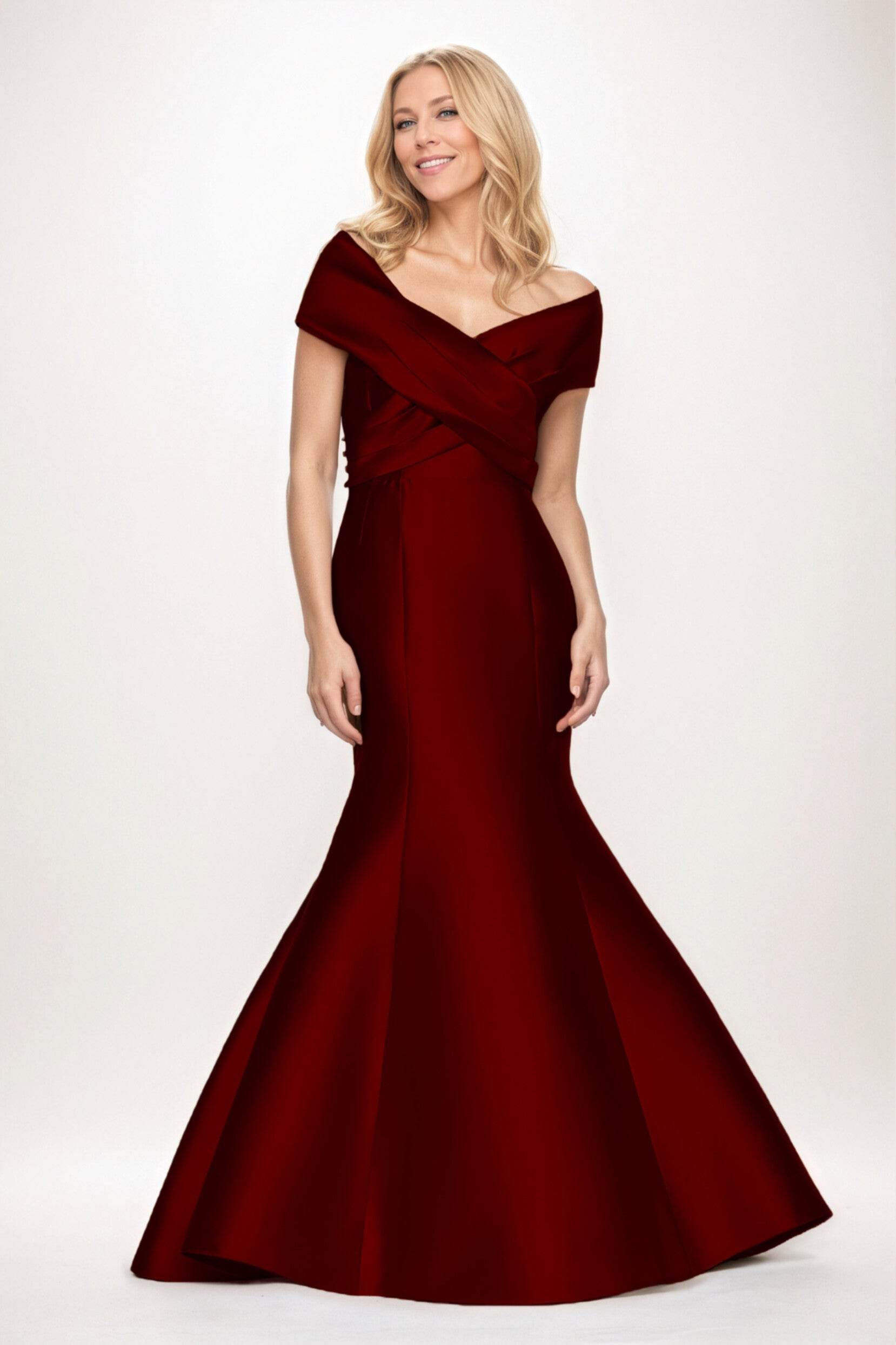 Trumpet-Mermaid Maxi Satin Mother of the Bride Dresses CM0407