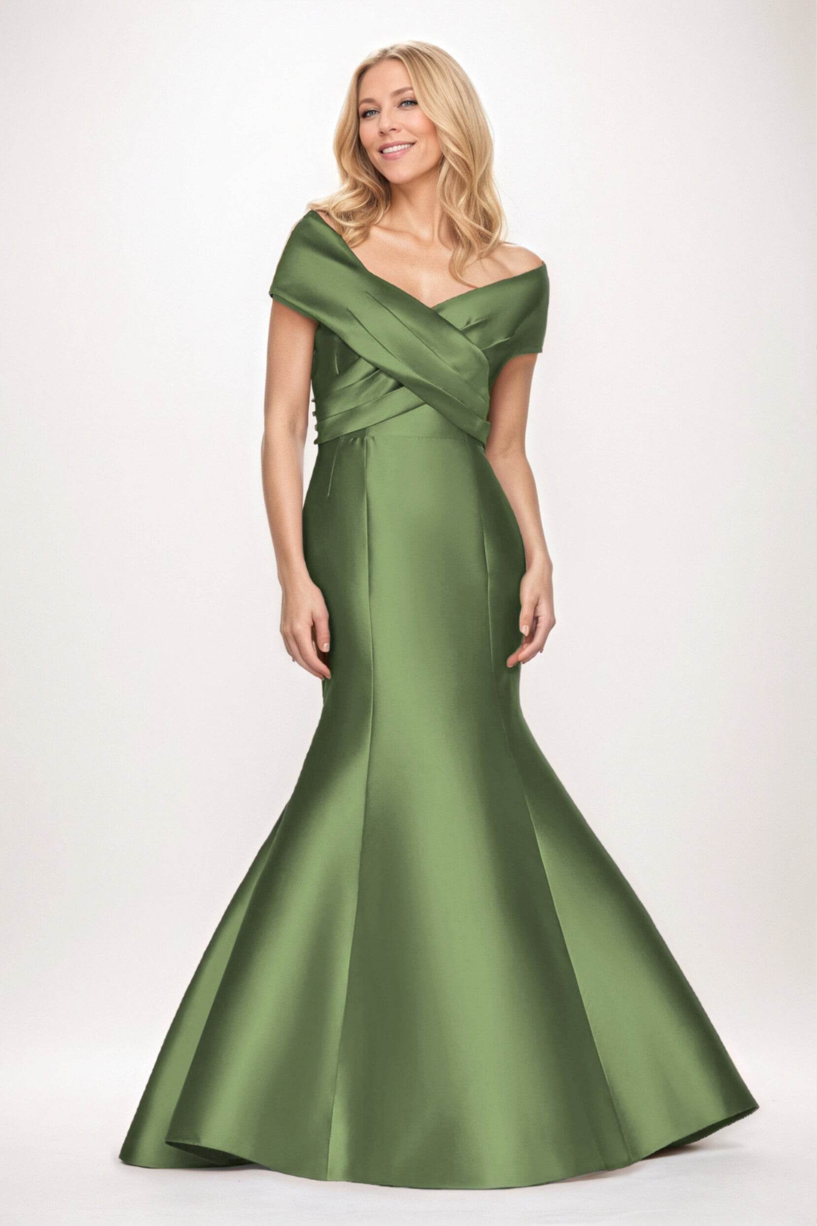 Trumpet-Mermaid Maxi Satin Mother of the Bride Dresses CM0407