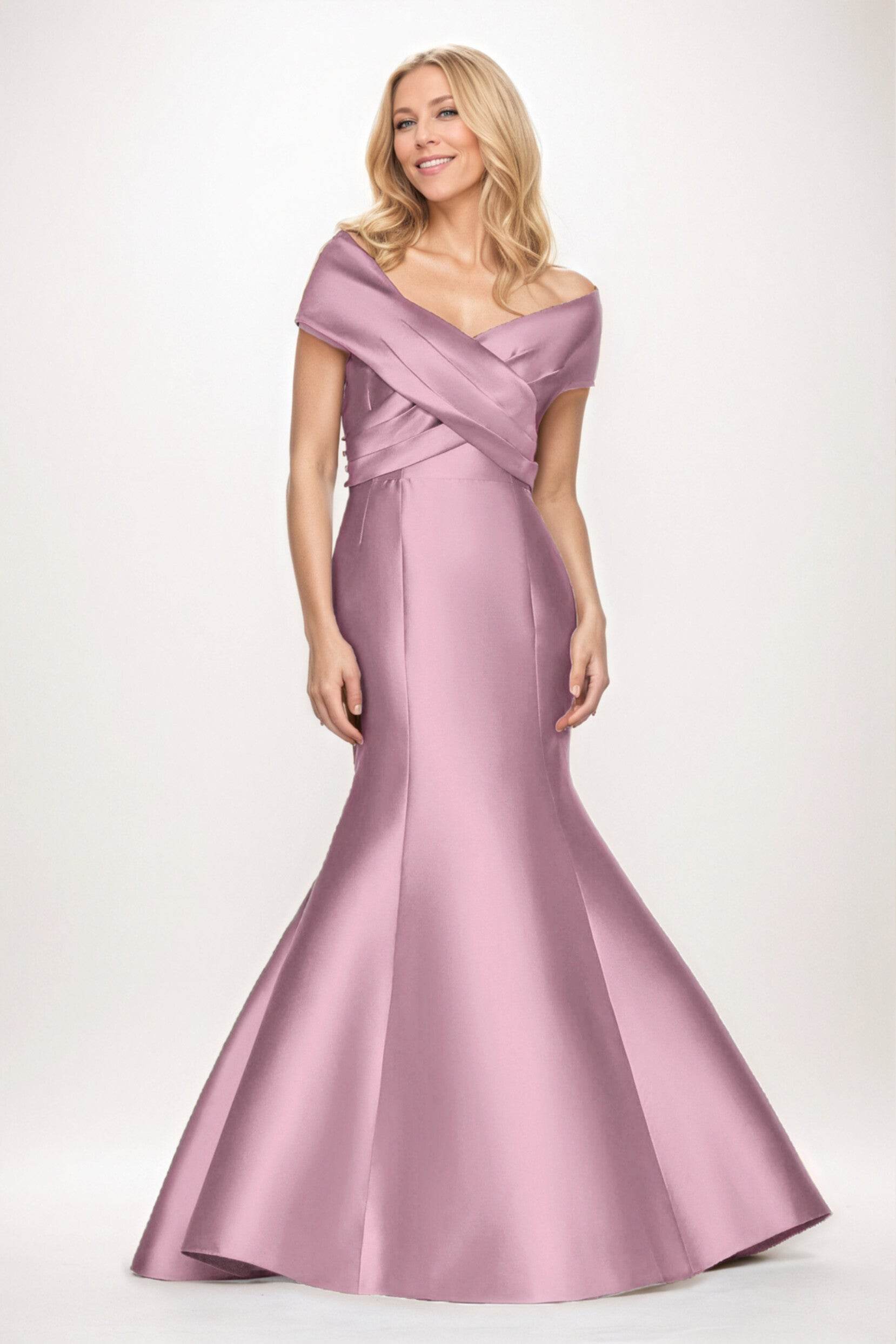 Trumpet-Mermaid Maxi Satin Mother of the Bride Dresses CM0407