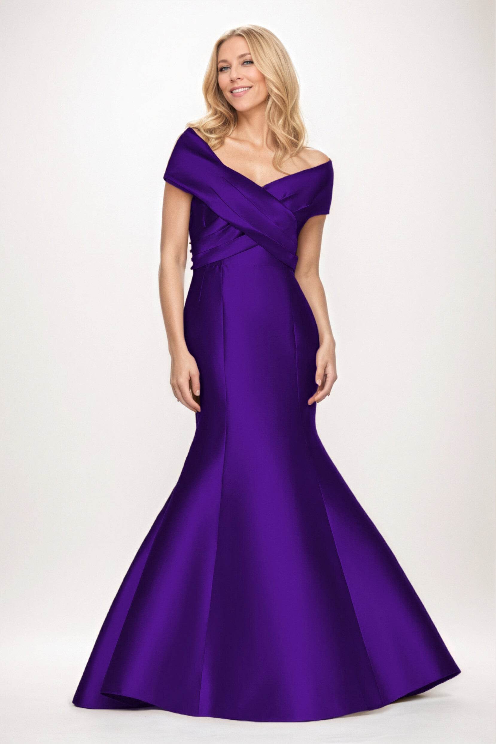 Trumpet-Mermaid Maxi Satin Mother of the Bride Dresses CM0407