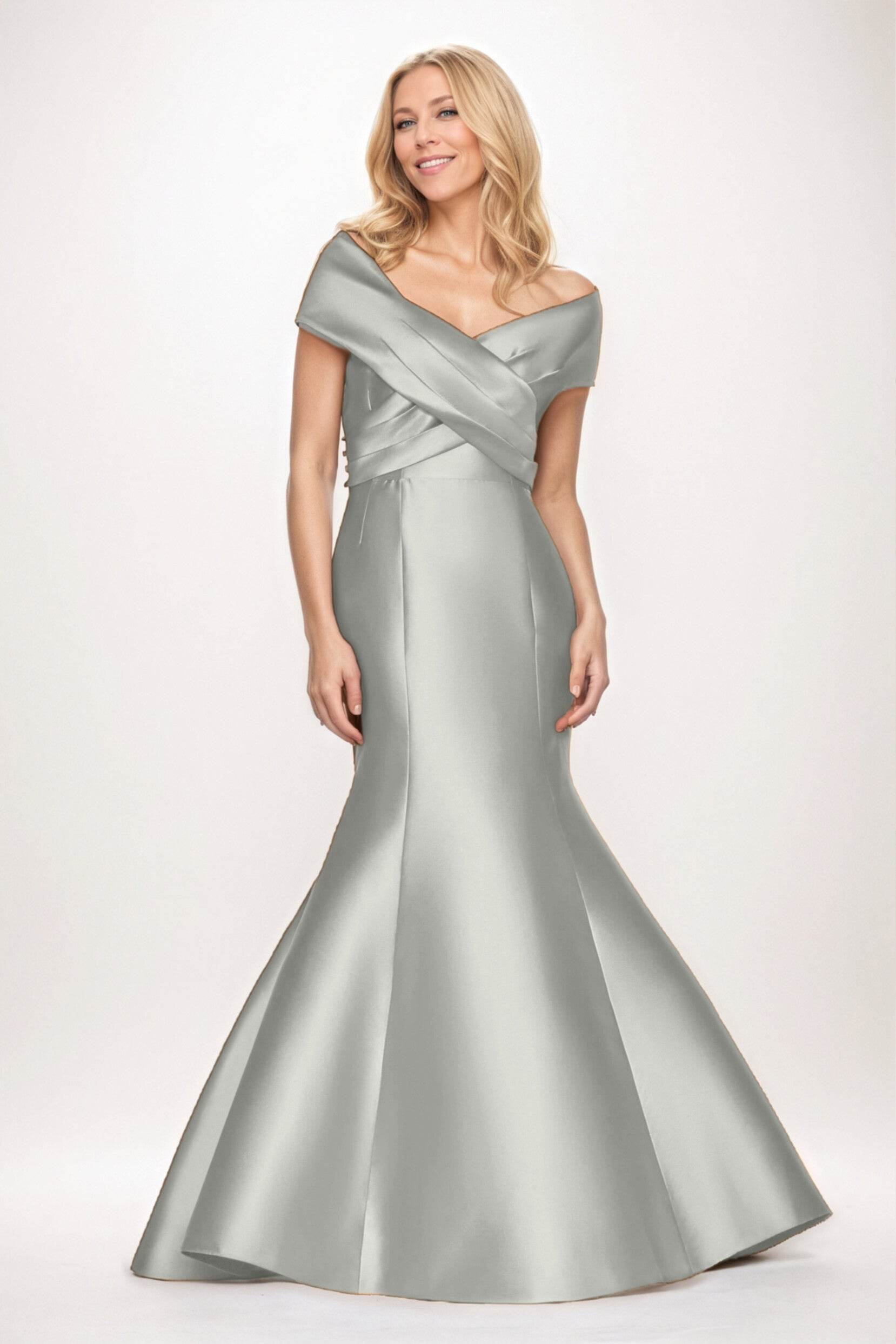 Trumpet-Mermaid Maxi Satin Mother of the Bride Dresses CM0407