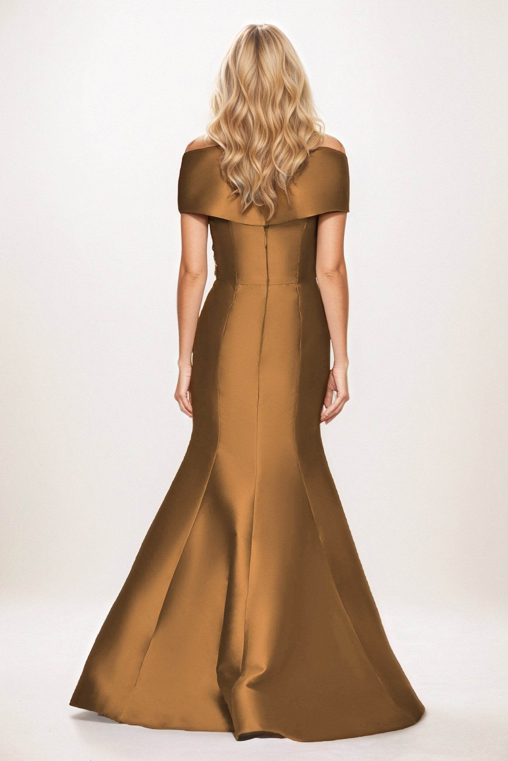 Trumpet-Mermaid Maxi Satin Mother of the Bride Dresses CM0407