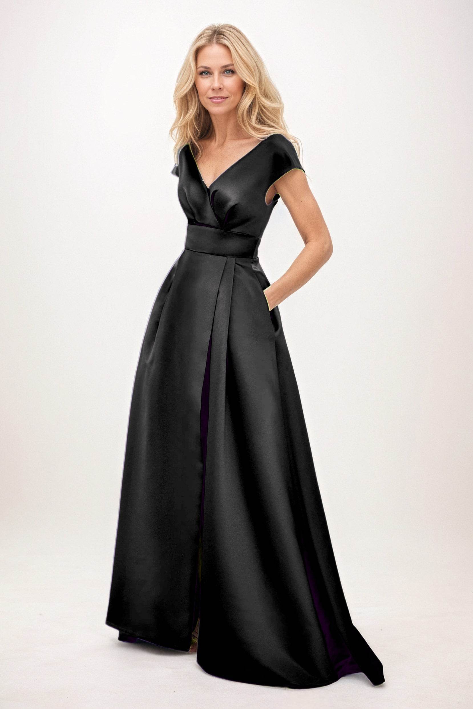 A-Line Maxi Satin Mother of the Bride Dresses CM0408
