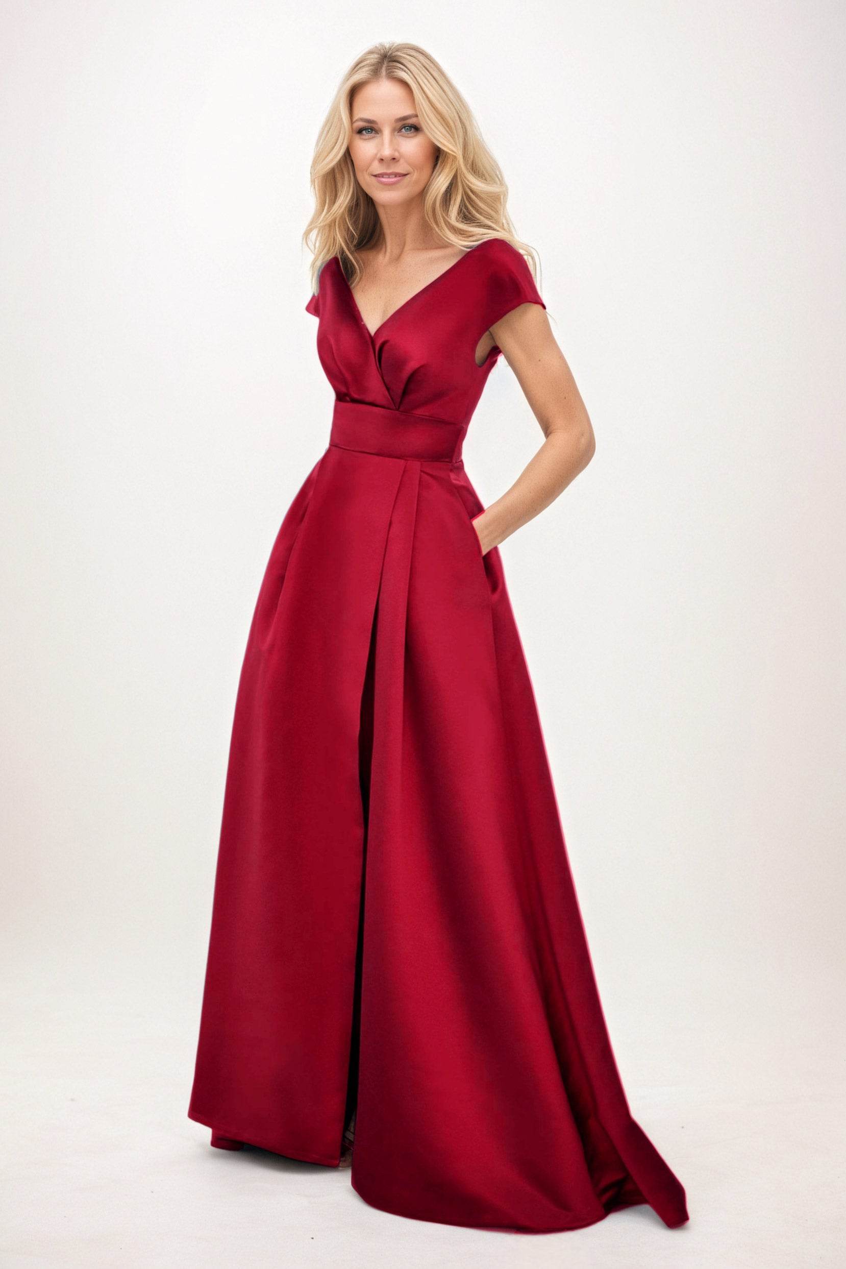 A-Line Maxi Satin Mother of the Bride Dresses CM0408