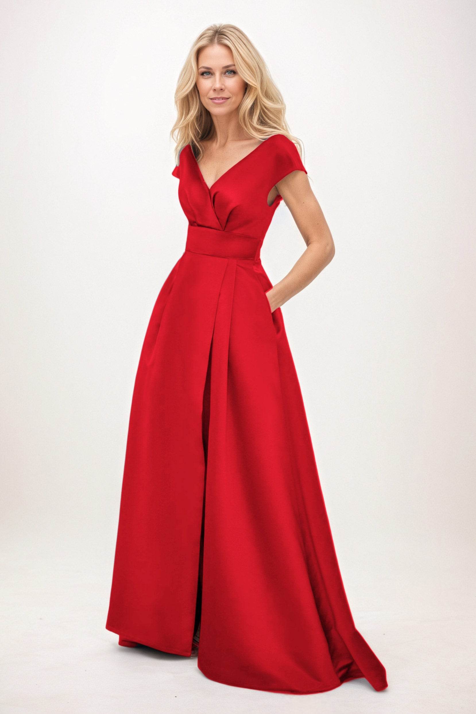 A-Line Maxi Satin Mother of the Bride Dresses CM0408