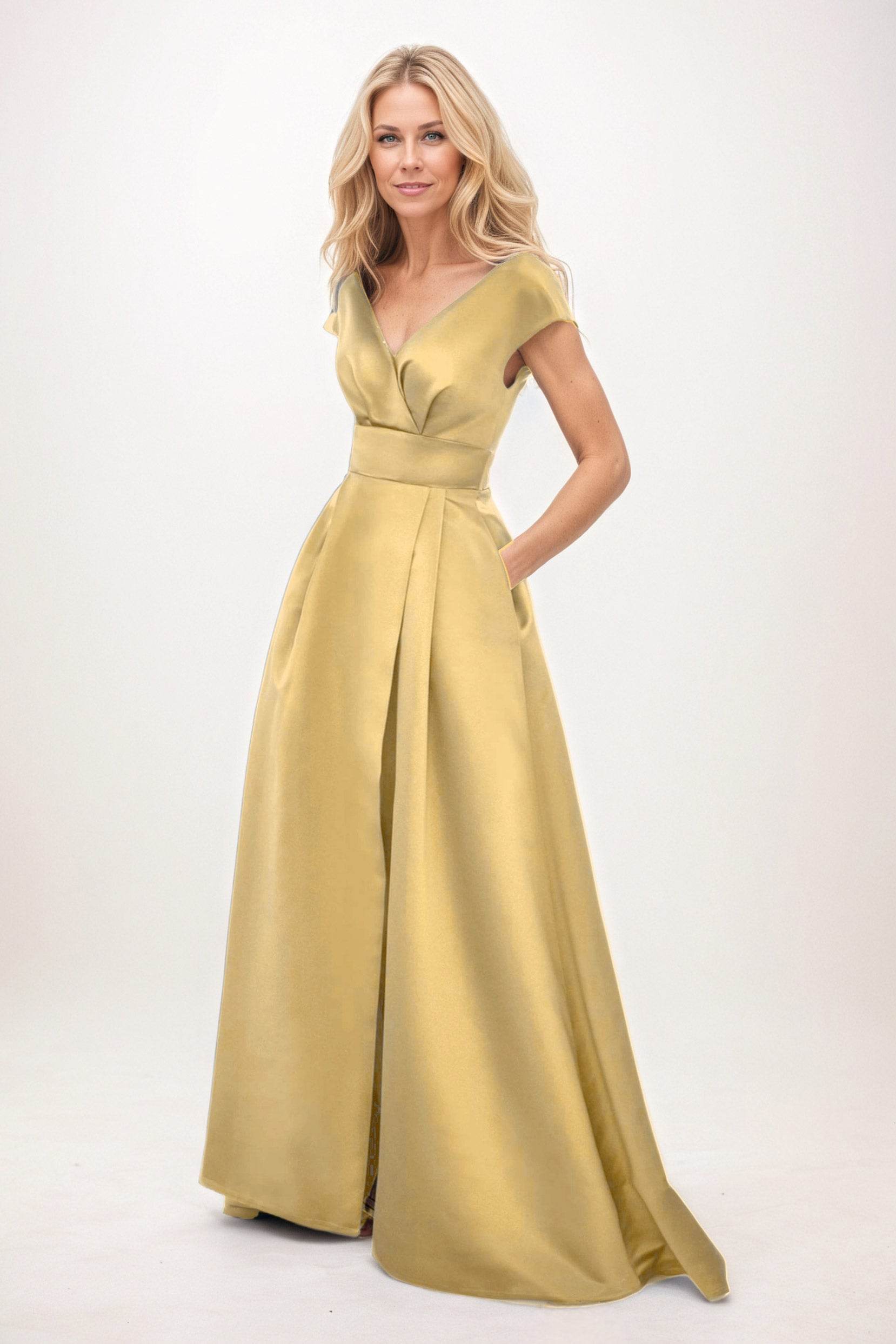 A-Line Maxi Satin Mother of the Bride Dresses CM0408
