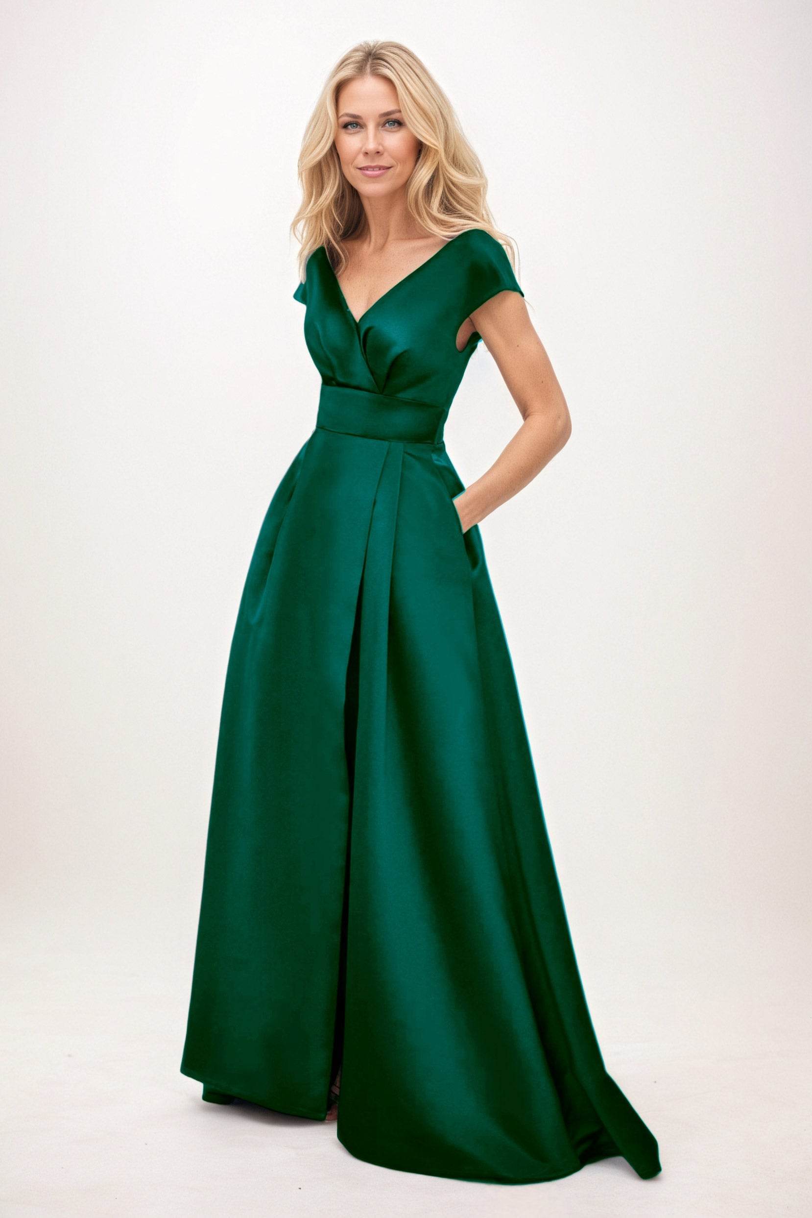 A-Line Maxi Satin Mother of the Bride Dresses CM0408