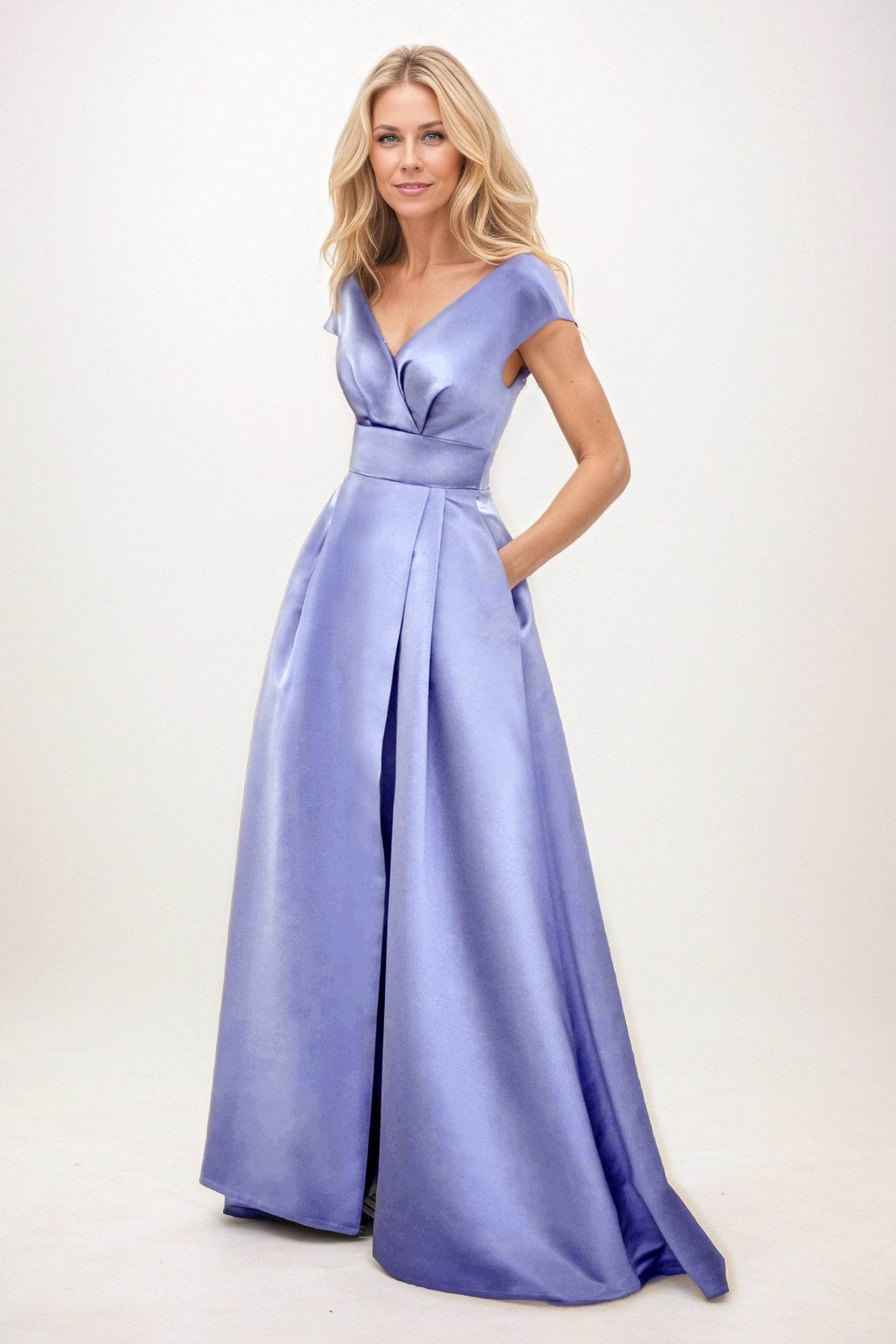 A-Line Maxi Satin Mother of the Bride Dresses CM0408