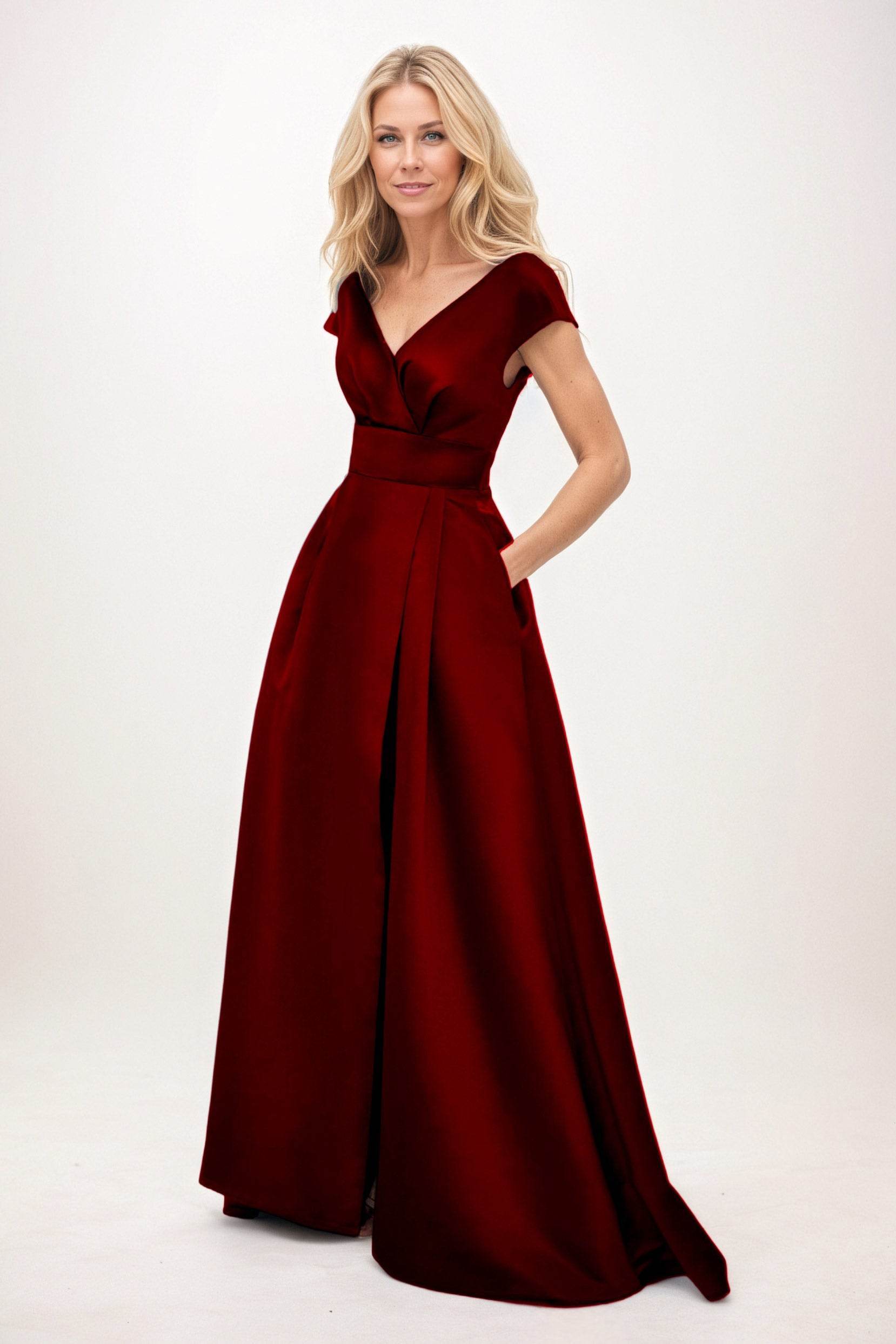 A-Line Maxi Satin Mother of the Bride Dresses CM0408