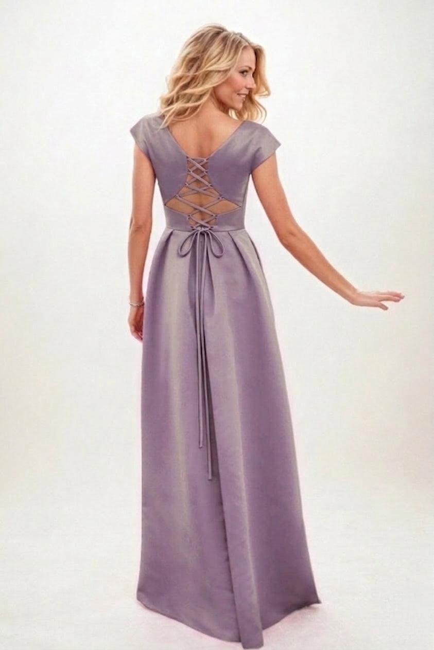 A-Line Maxi Satin Mother of the Bride Dresses CM0408