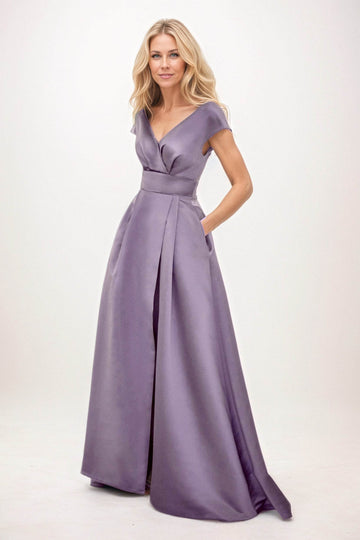 A-Line Maxi Satin Mother of the Bride Dresses CM0408