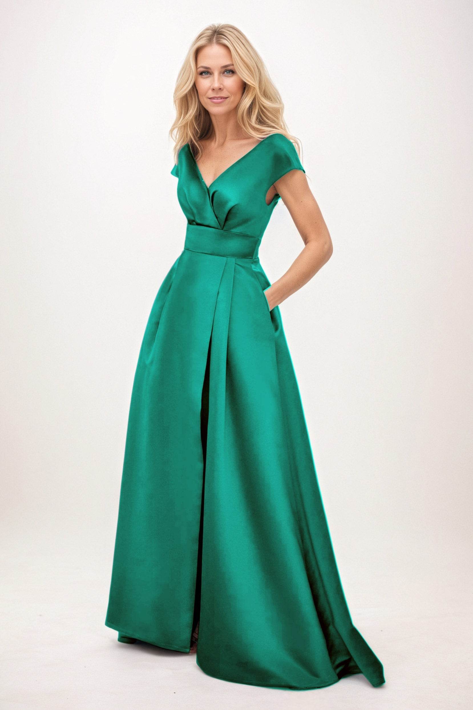 A-Line Maxi Satin Mother of the Bride Dresses CM0408