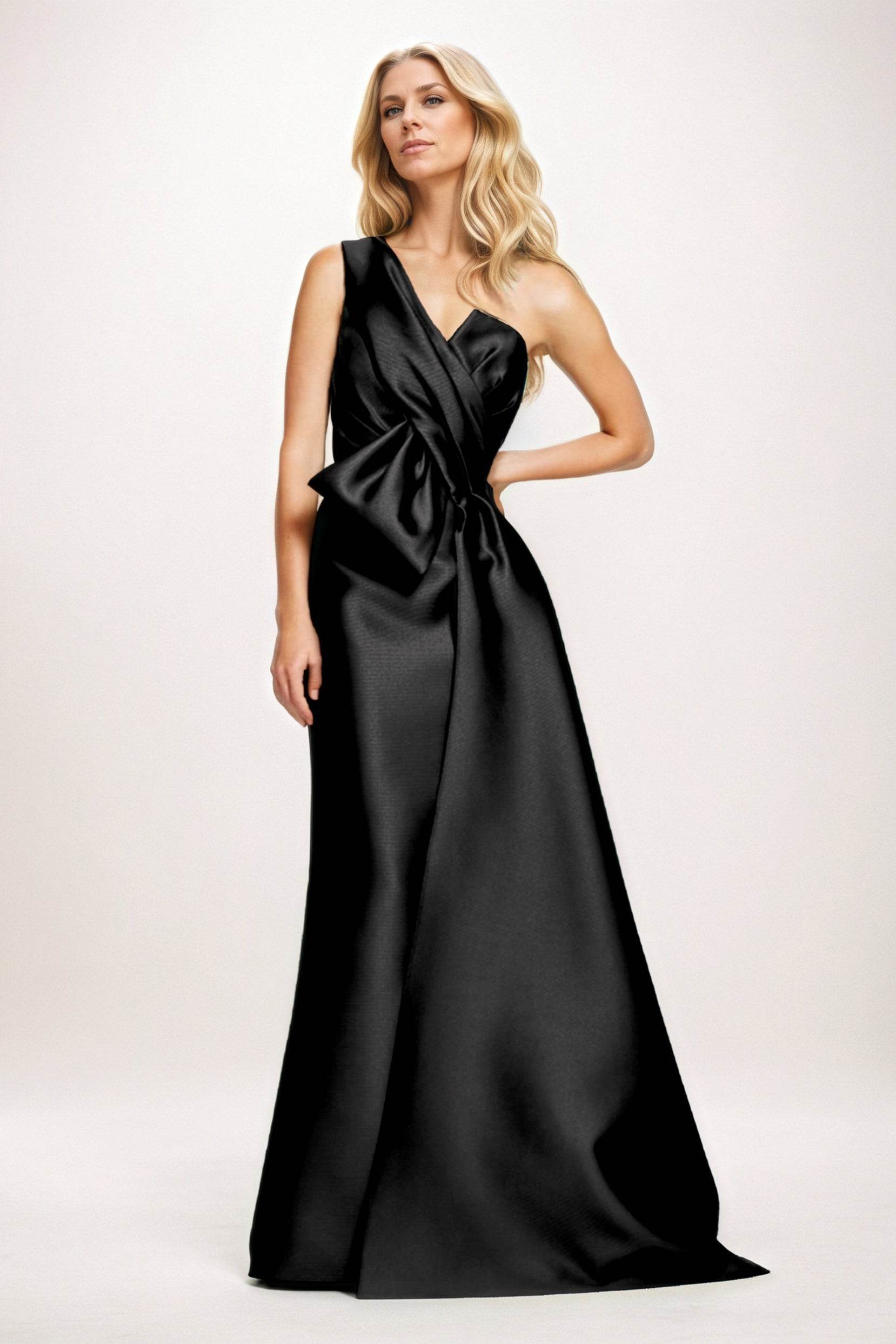 Sheath-Column Maxi Satin Mother of the Bride Dresses CM0410