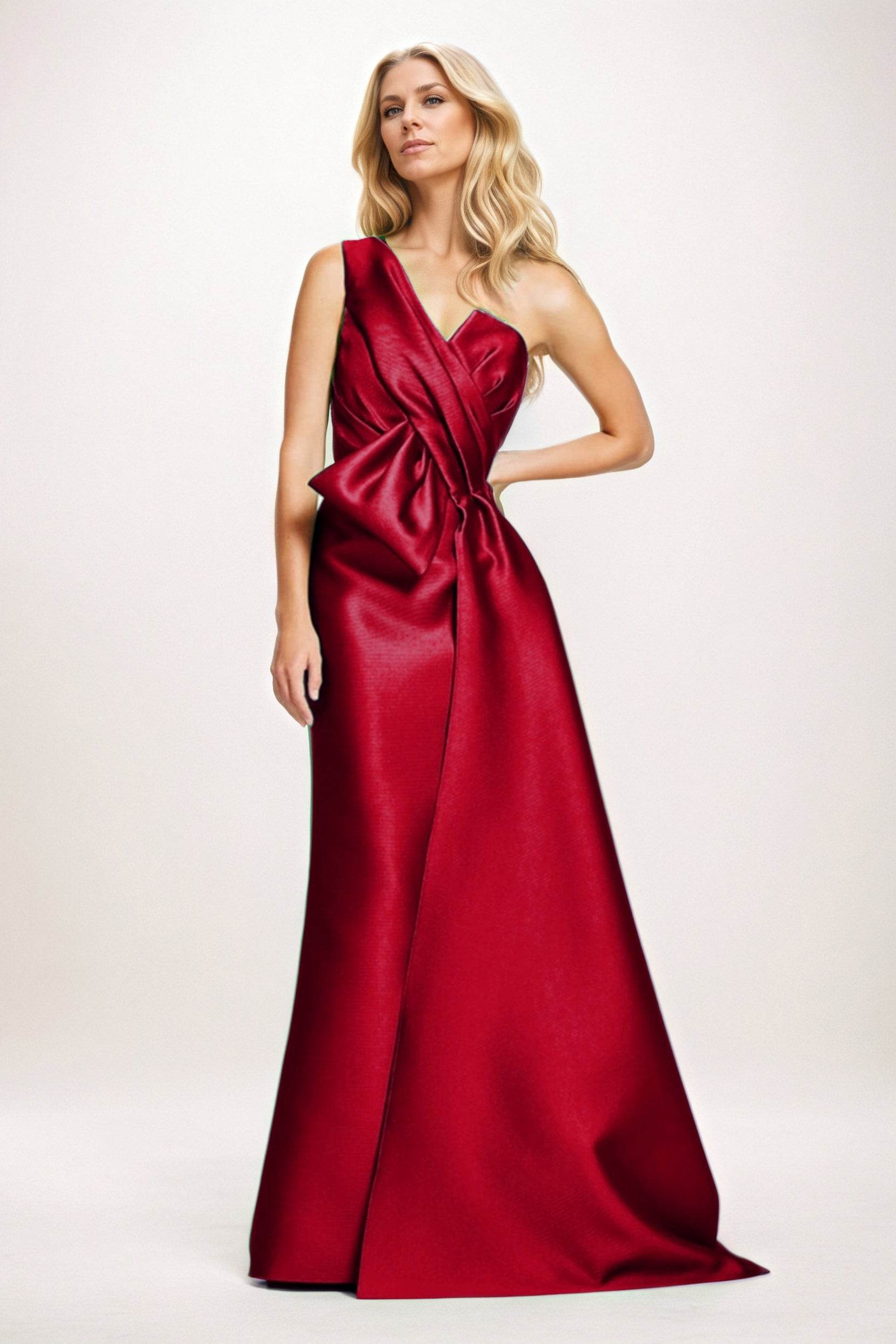 Sheath-Column Maxi Satin Mother of the Bride Dresses CM0410