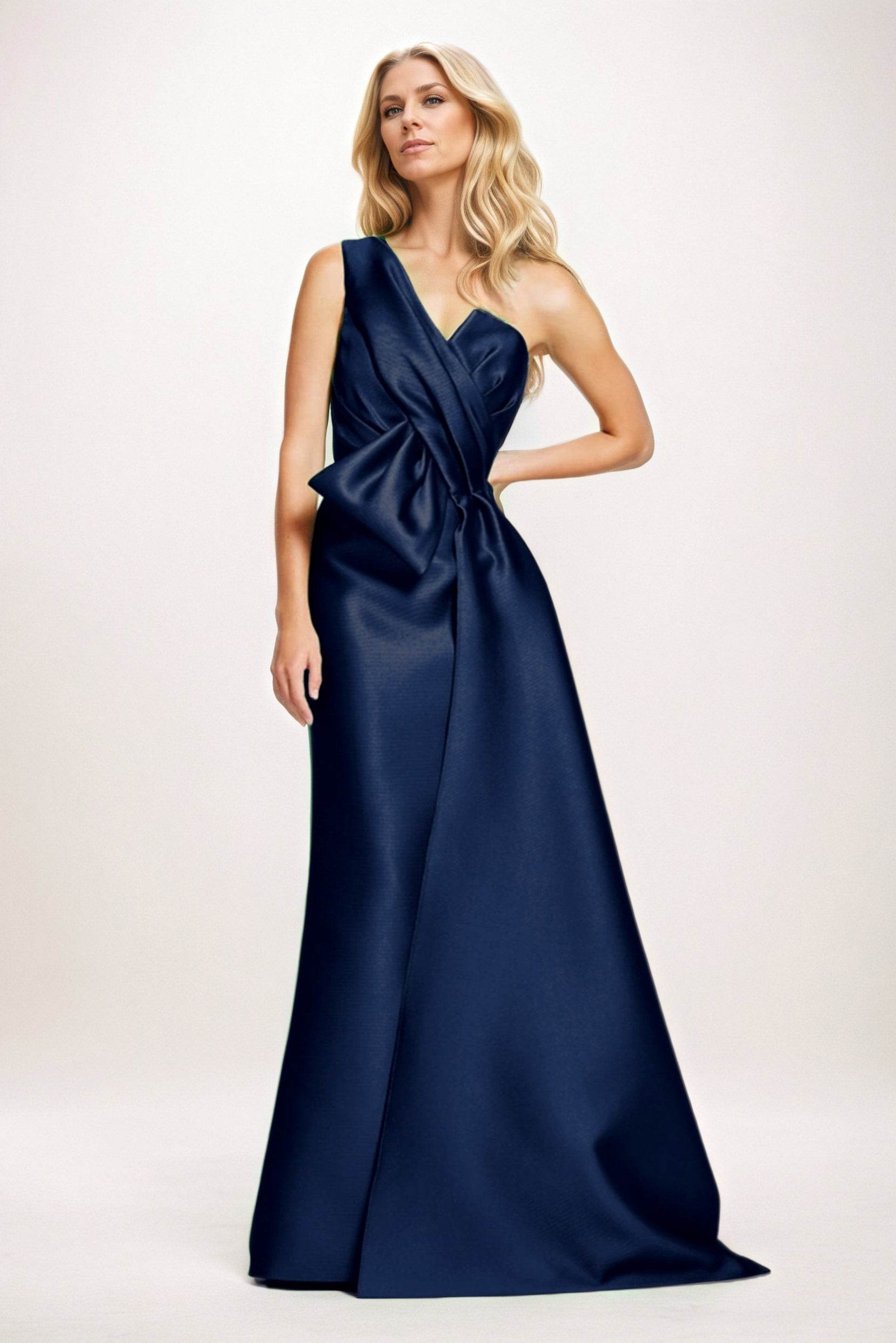 Sheath-Column Maxi Satin Mother of the Bride Dresses CM0410