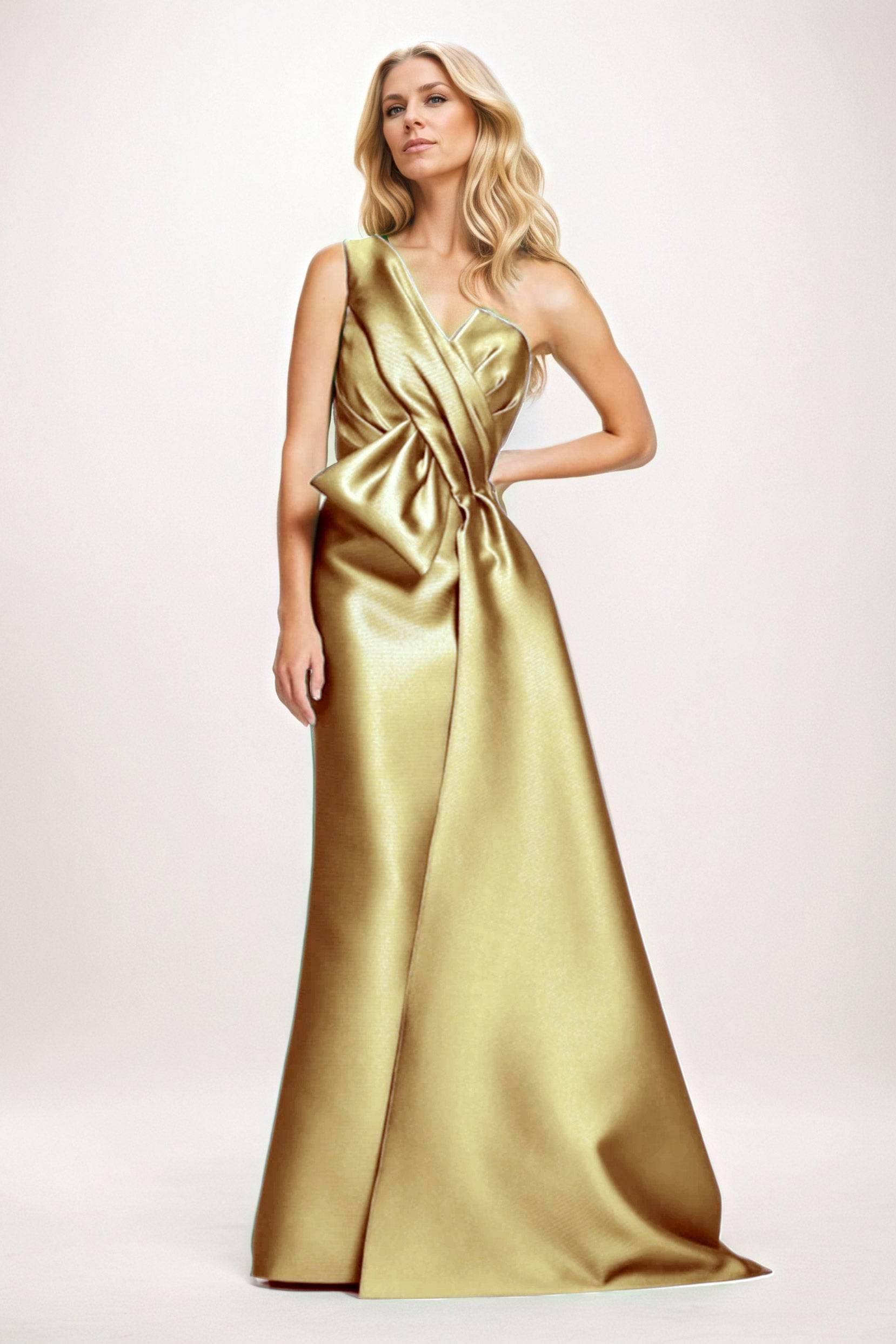 Sheath-Column Maxi Satin Mother of the Bride Dresses CM0410
