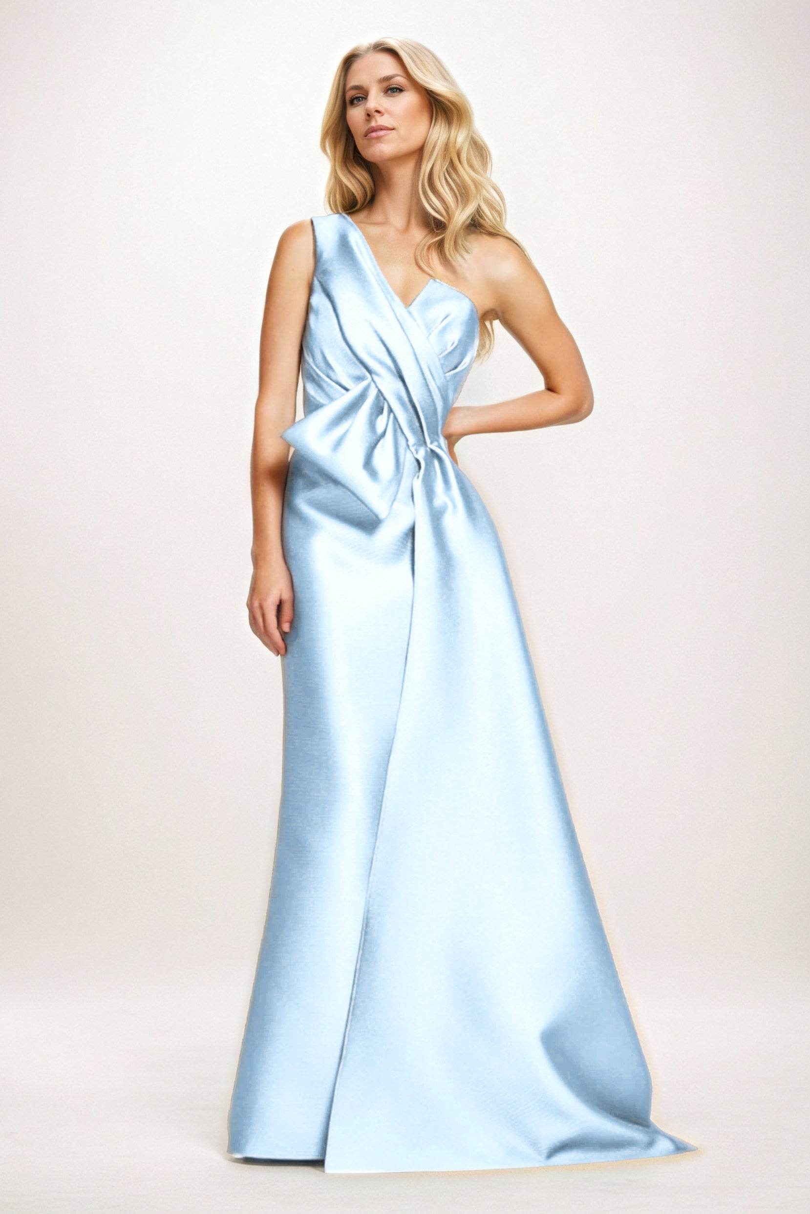Sheath-Column Maxi Satin Mother of the Bride Dresses CM0410