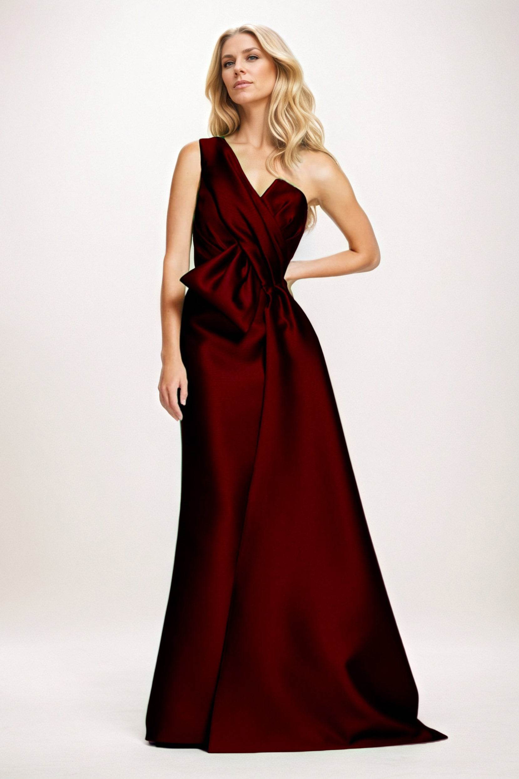 Sheath-Column Maxi Satin Mother of the Bride Dresses CM0410
