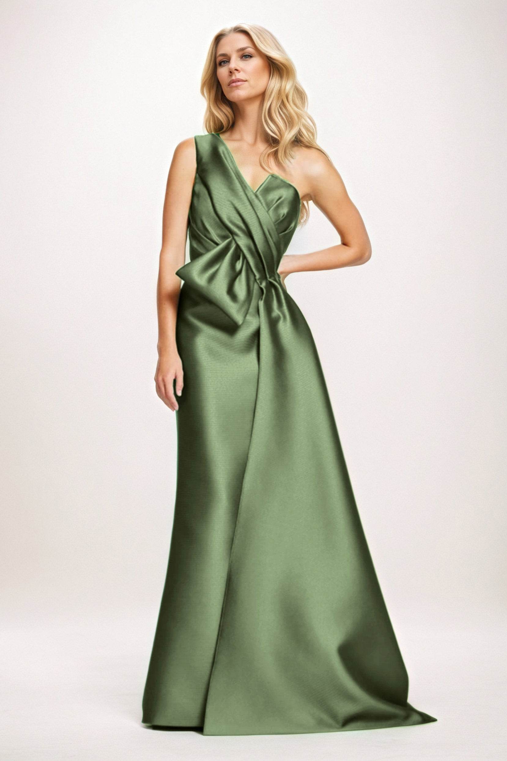 Sheath-Column Maxi Satin Mother of the Bride Dresses CM0410