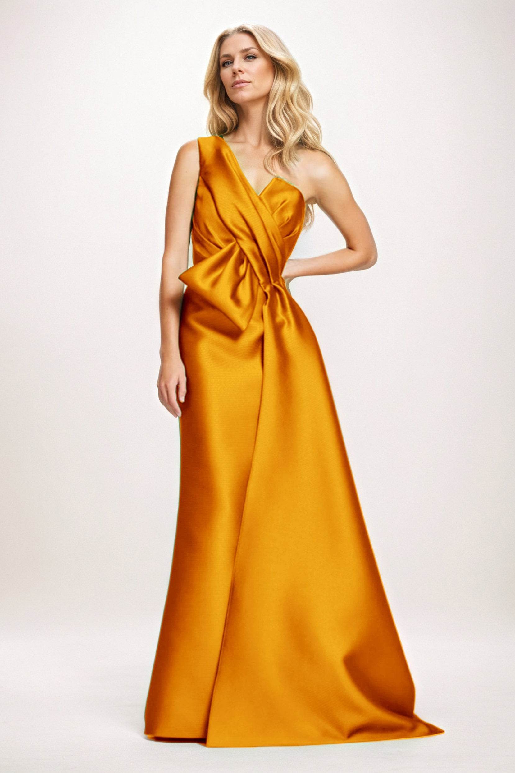 Sheath-Column Maxi Satin Mother of the Bride Dresses CM0410