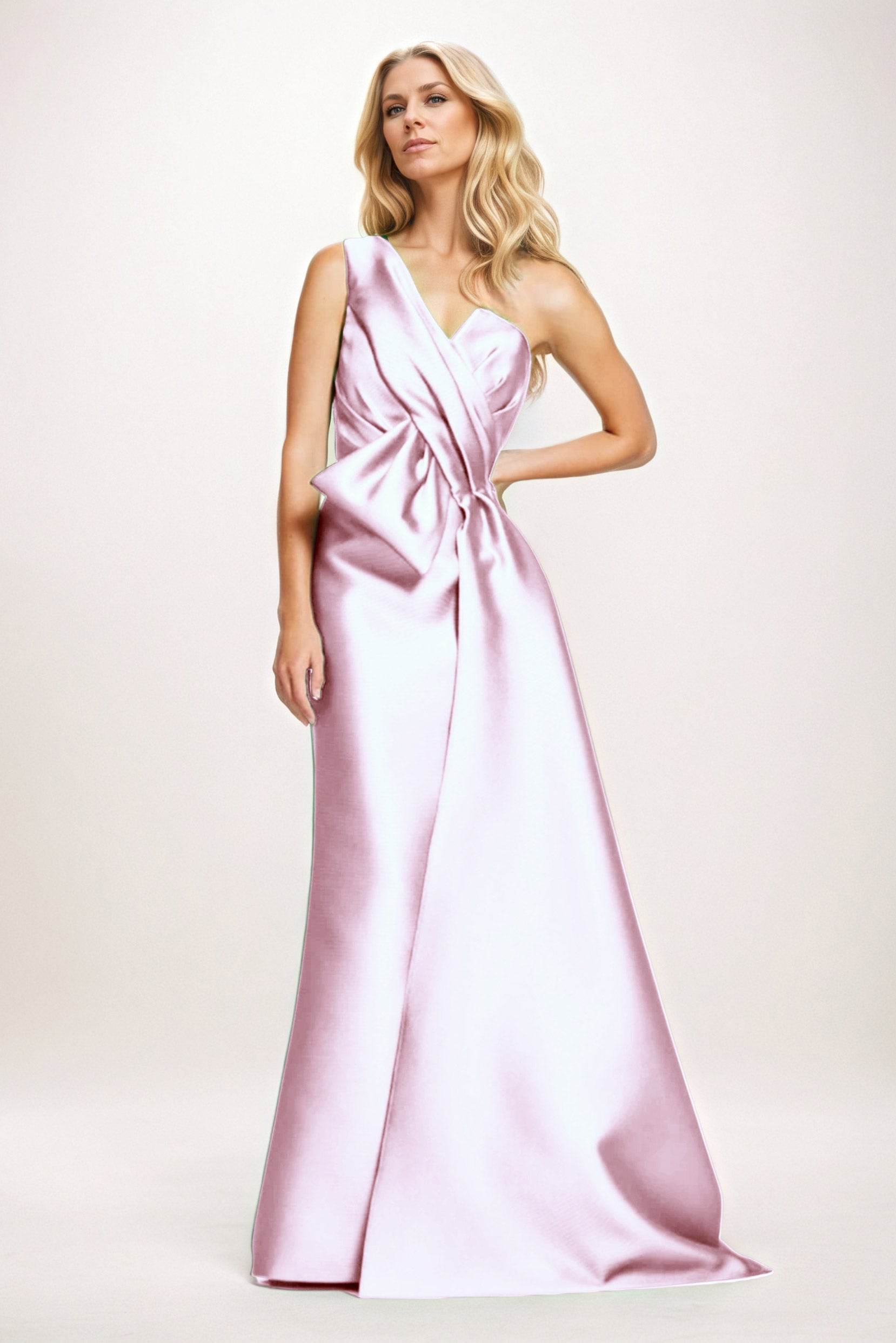 Sheath-Column Maxi Satin Mother of the Bride Dresses CM0410