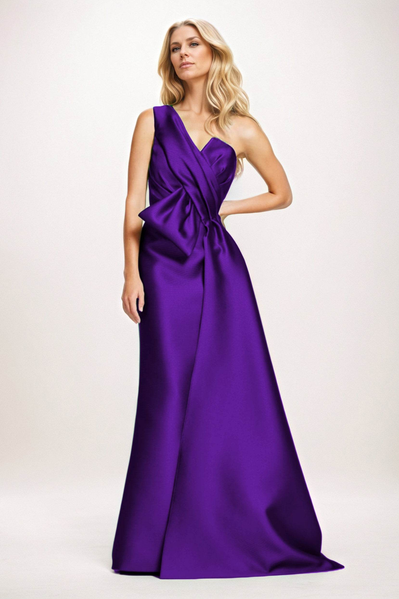 Sheath-Column Maxi Satin Mother of the Bride Dresses CM0410