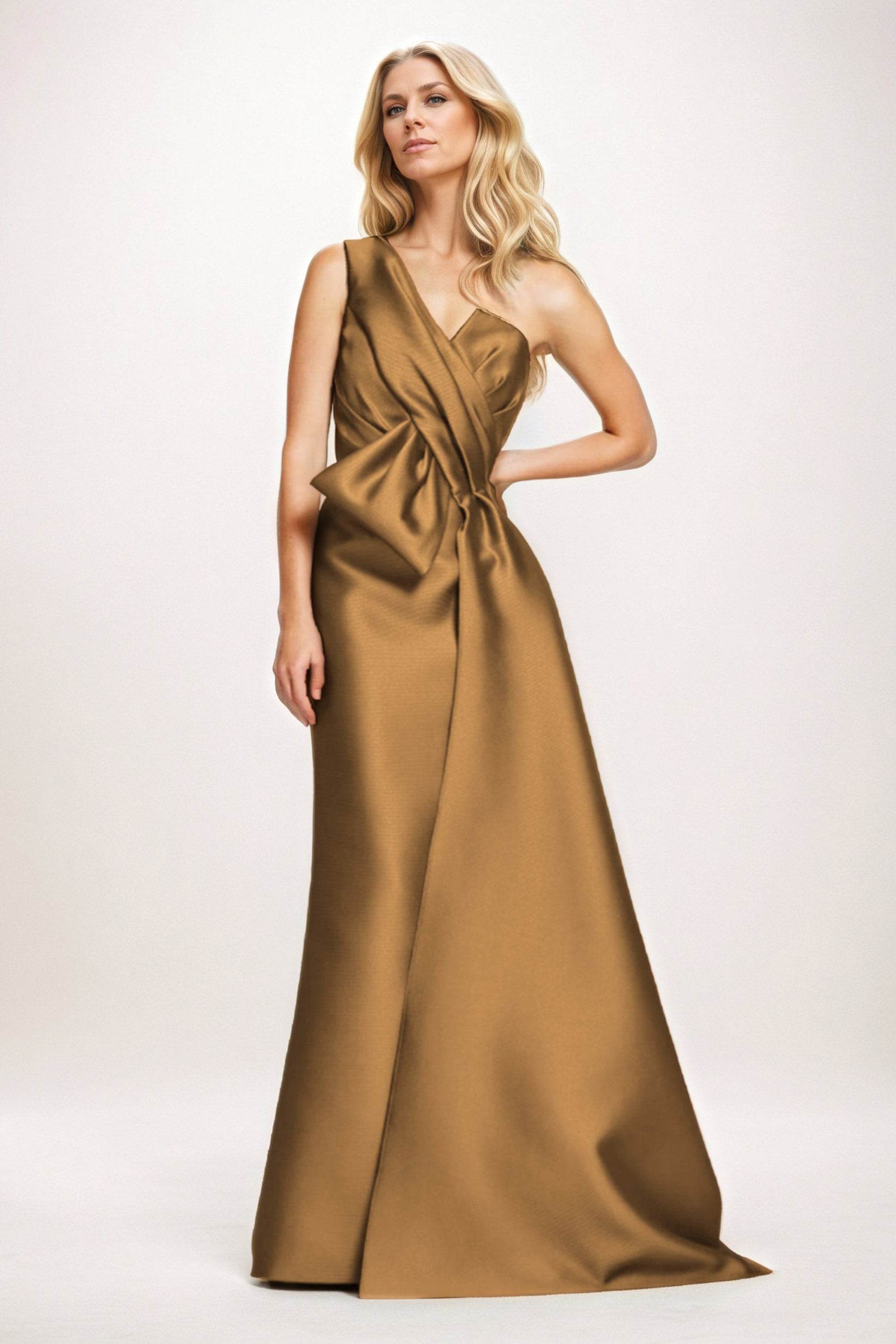 Sheath-Column Maxi Satin Mother of the Bride Dresses CM0410