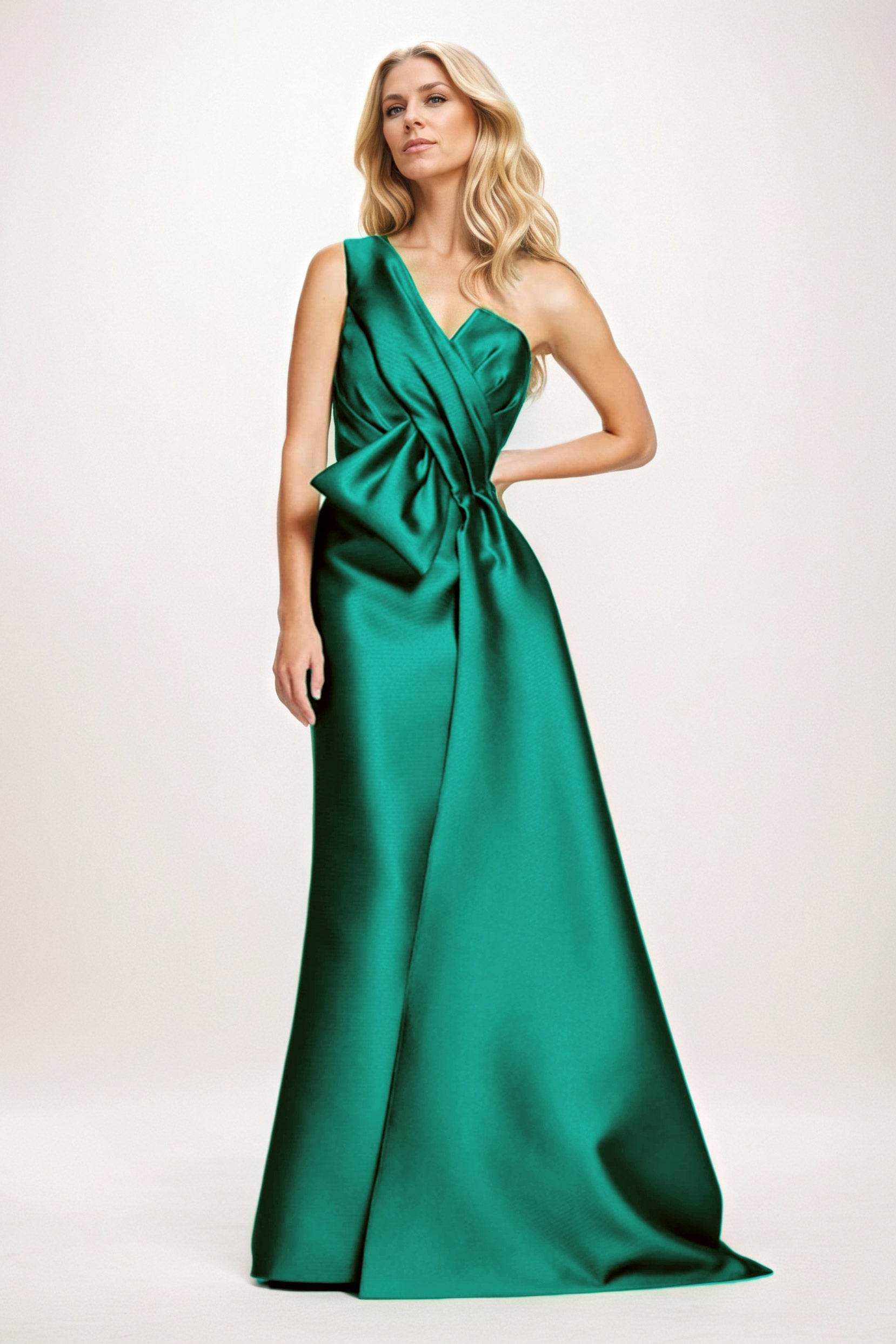 Sheath-Column Maxi Satin Mother of the Bride Dresses CM0410