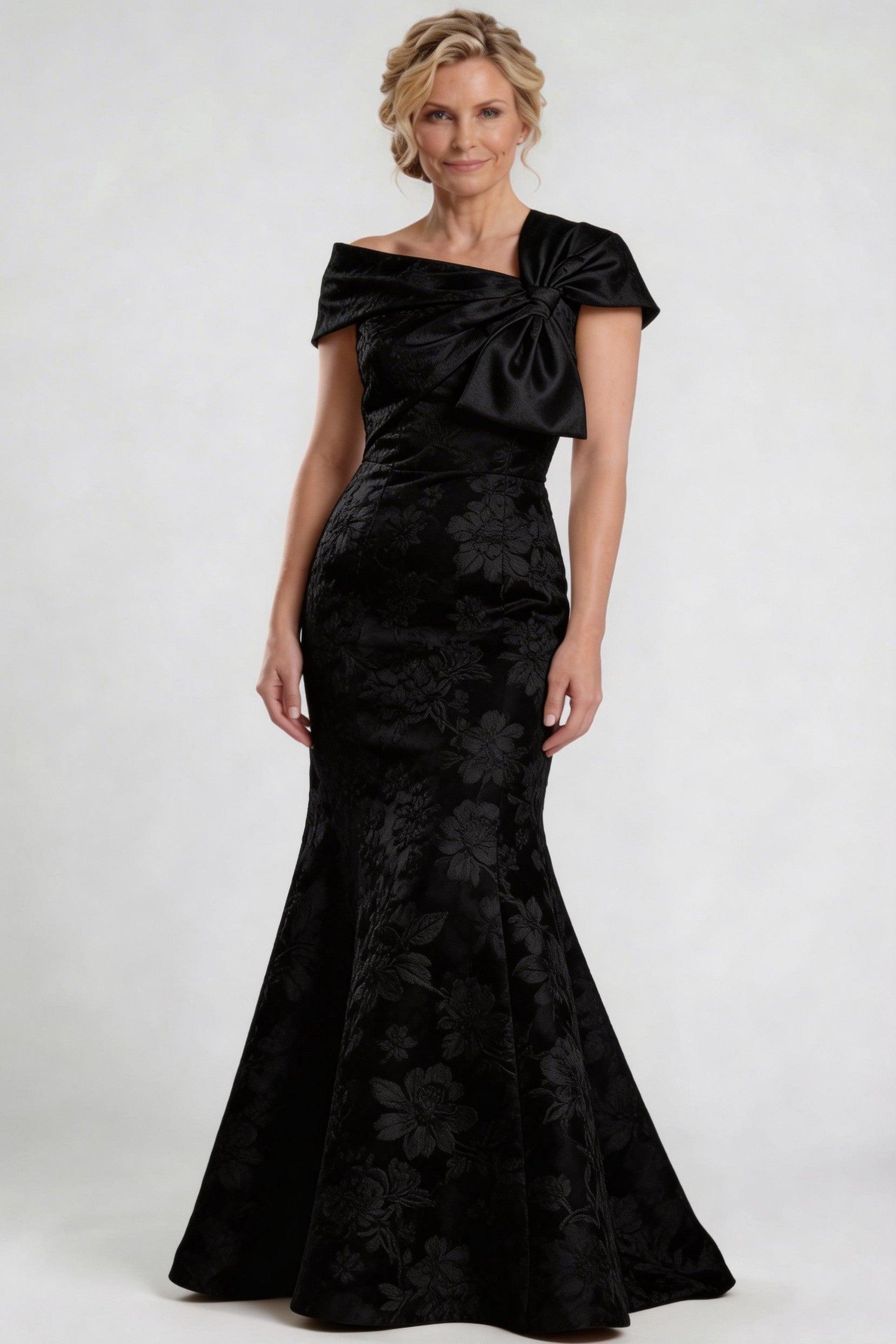 Trumpet-Mermaid Floor Length Jacquard Mother of the Bride Dress CM0414