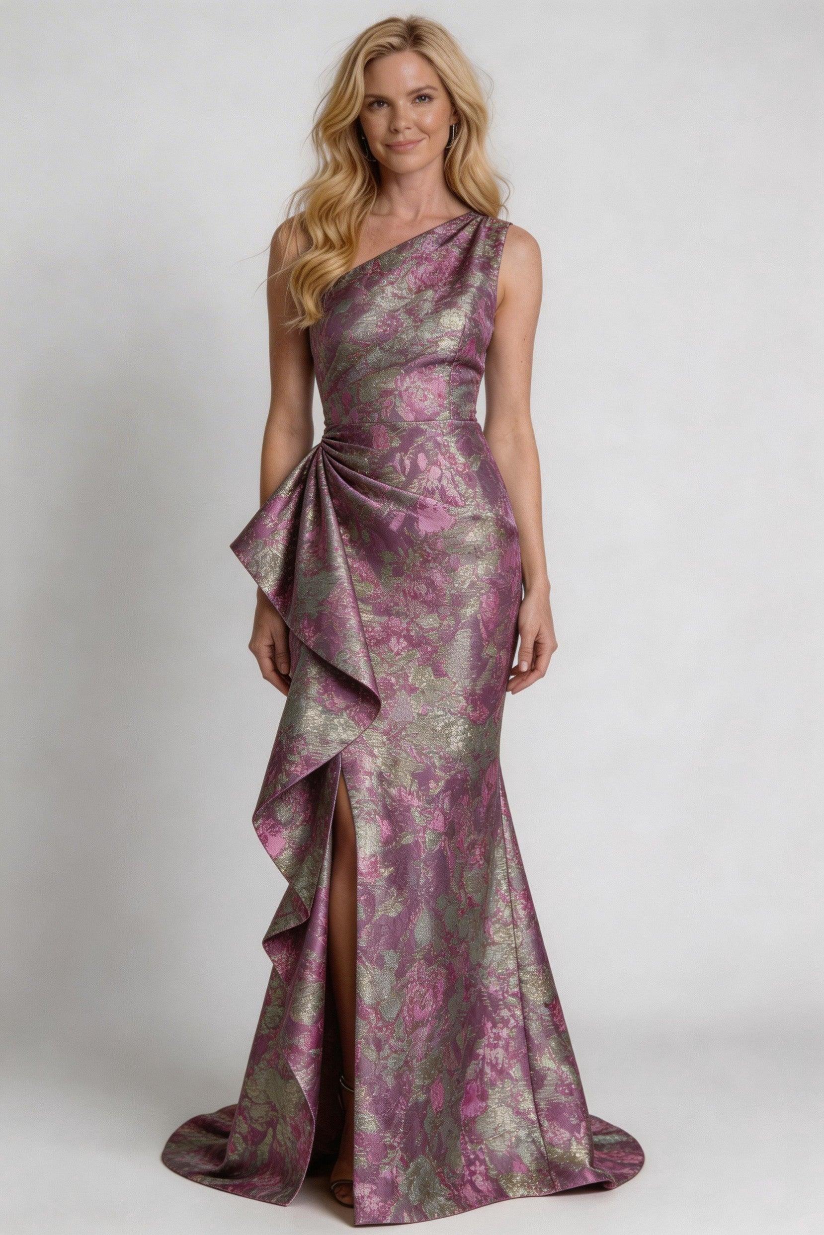 Trumpet-Mermaid Floor Length Jacquard Mother of the Bride Dress CM0419