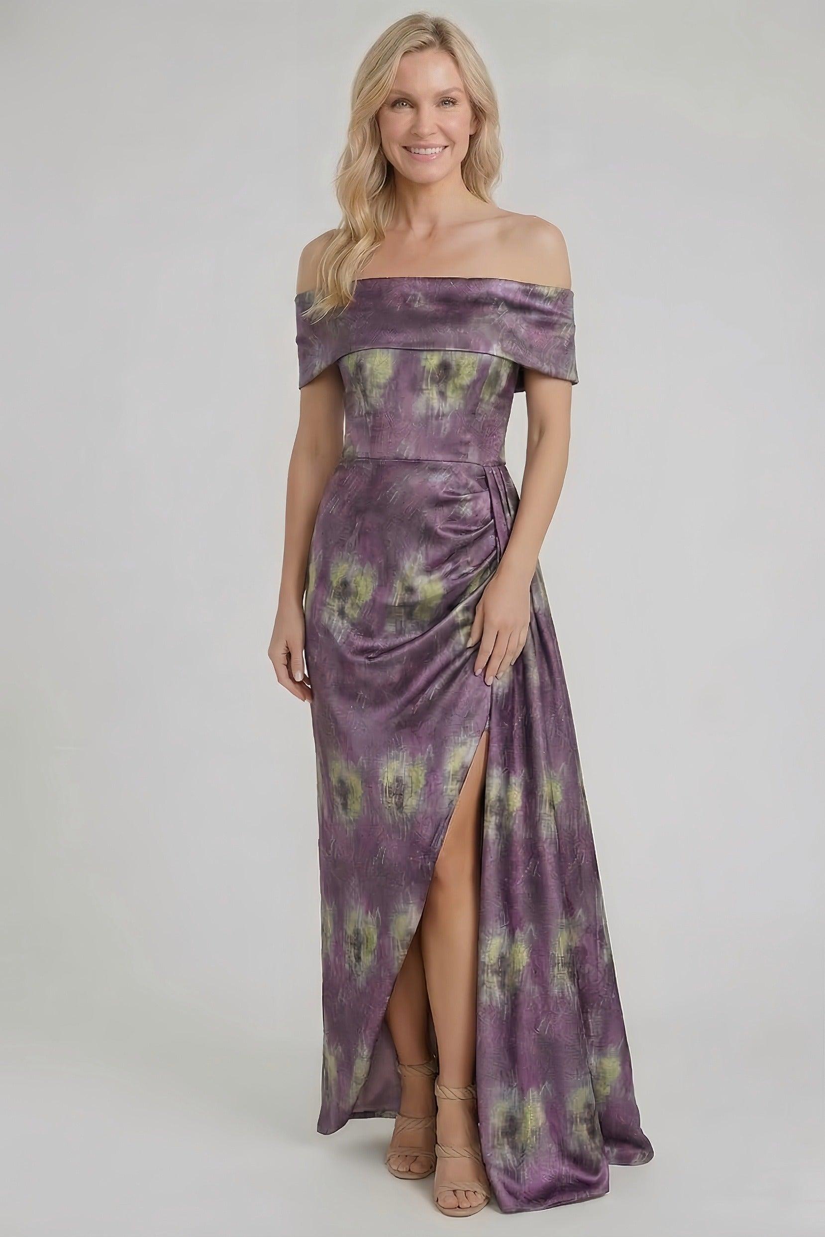 Sheath-Column Floor Length Jacquard Mother of the Bride Dress CM0420