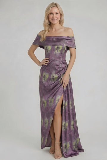 Sheath-Column Floor Length Jacquard Mother of the Bride Dress CM0420