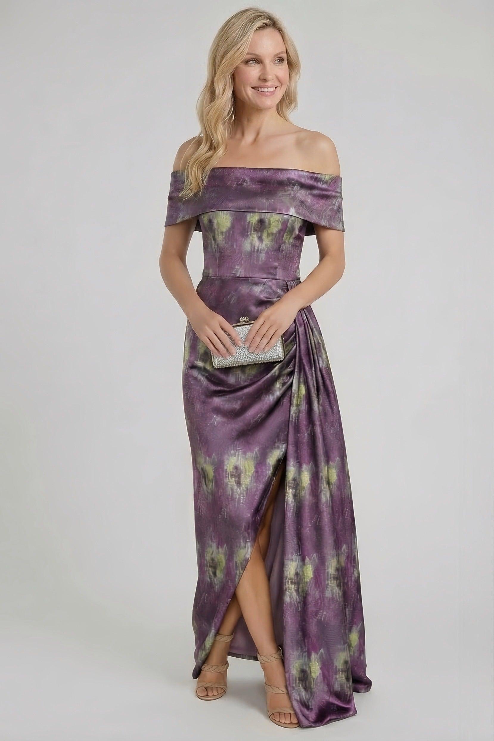 Sheath-Column Floor Length Jacquard Mother of the Bride Dress CM0420