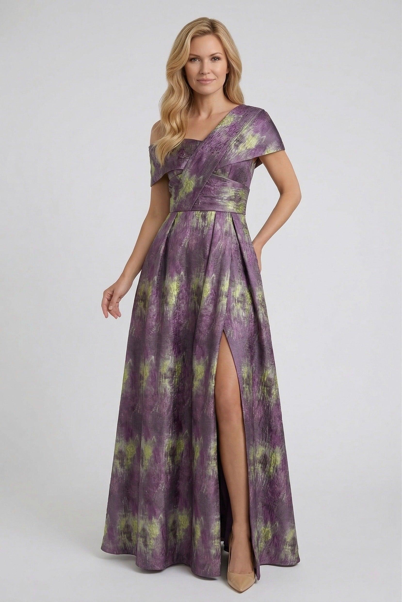 A-Line Floor Length Jacquard Mother of the Bride Dress CM0422