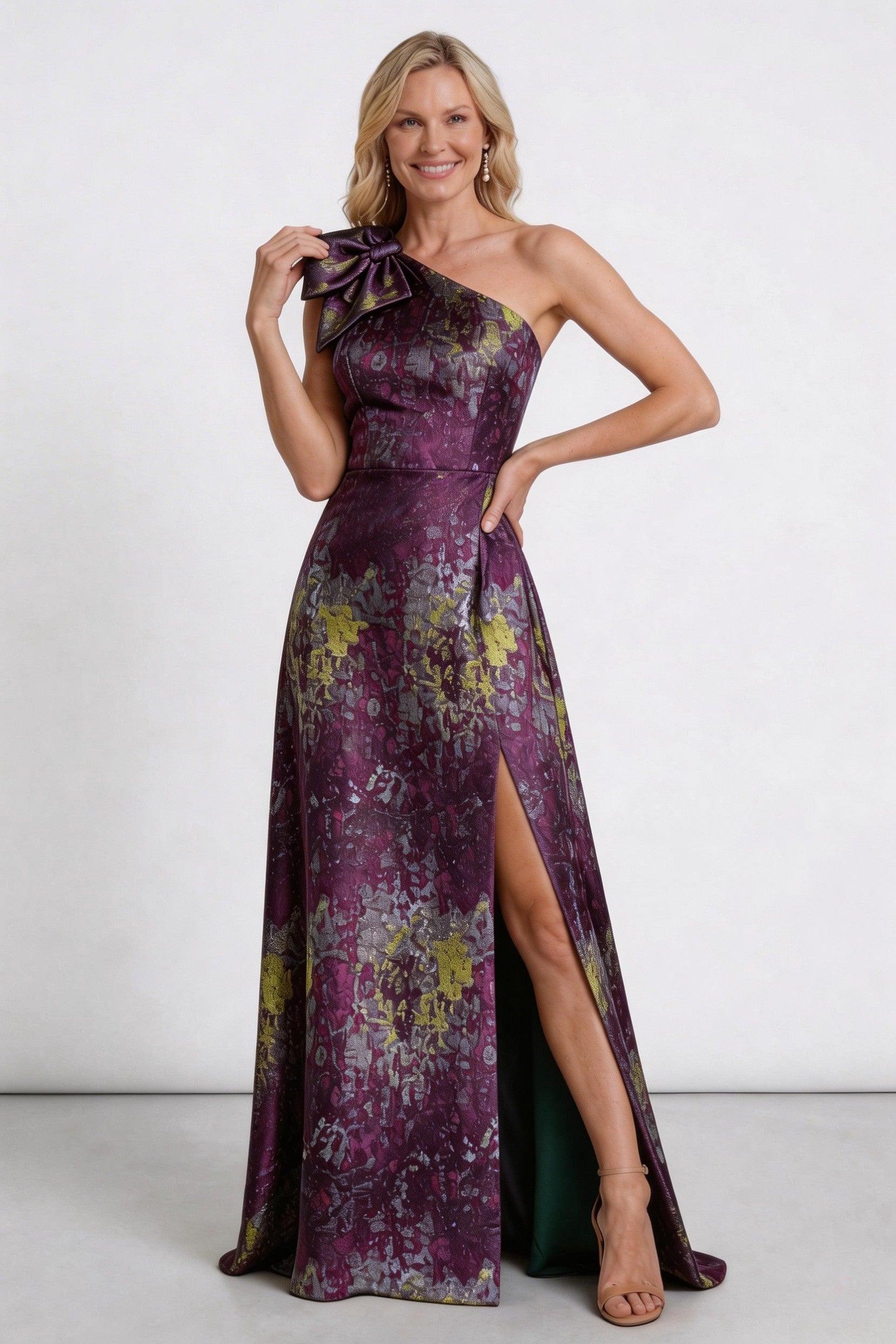 A-Line Floor Length Jacquard Mother of the Bride Dress CM0426
