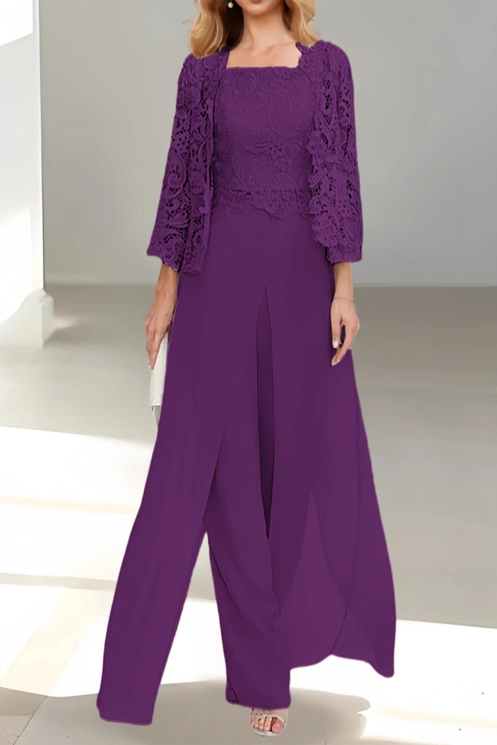 Jumpsuit Floor Length Chiffon Mother of the Bride Dress CM0431