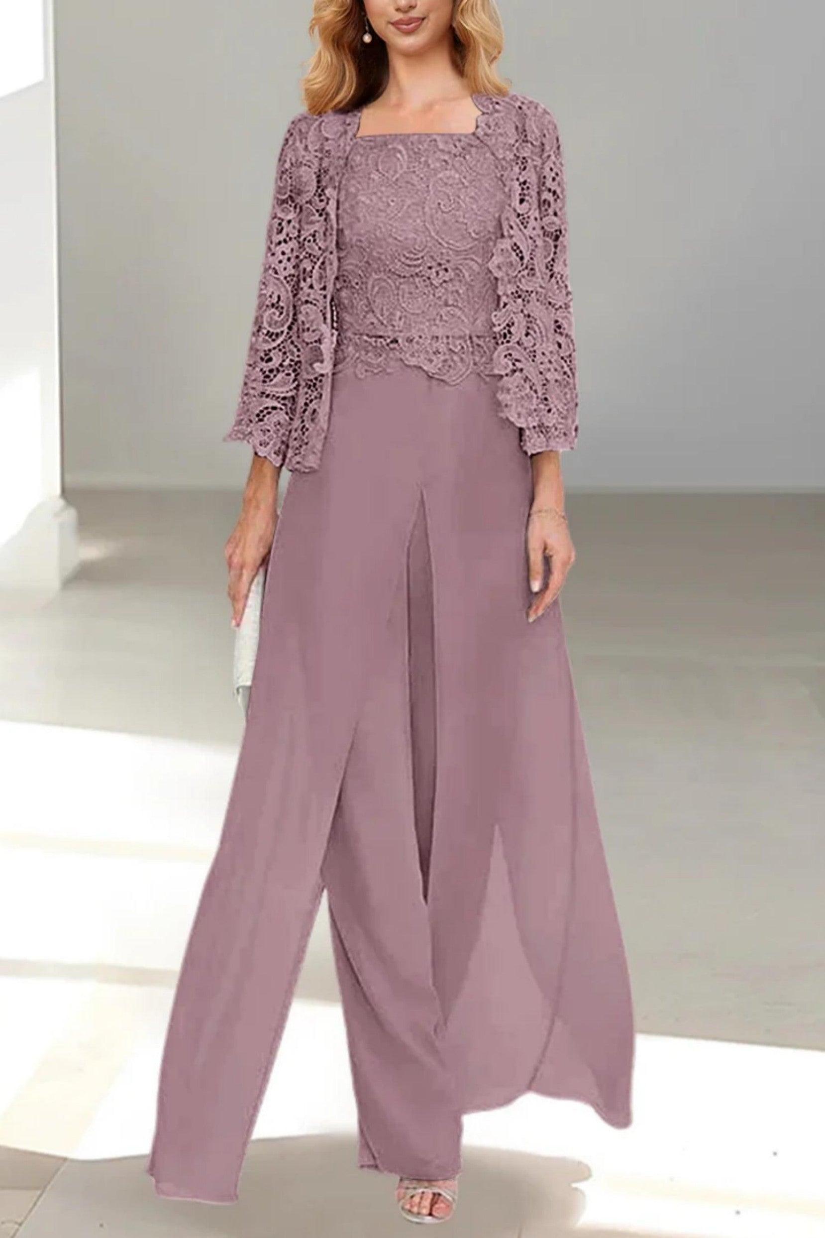Jumpsuit Floor Length Chiffon Mother of the Bride Dress CM0431